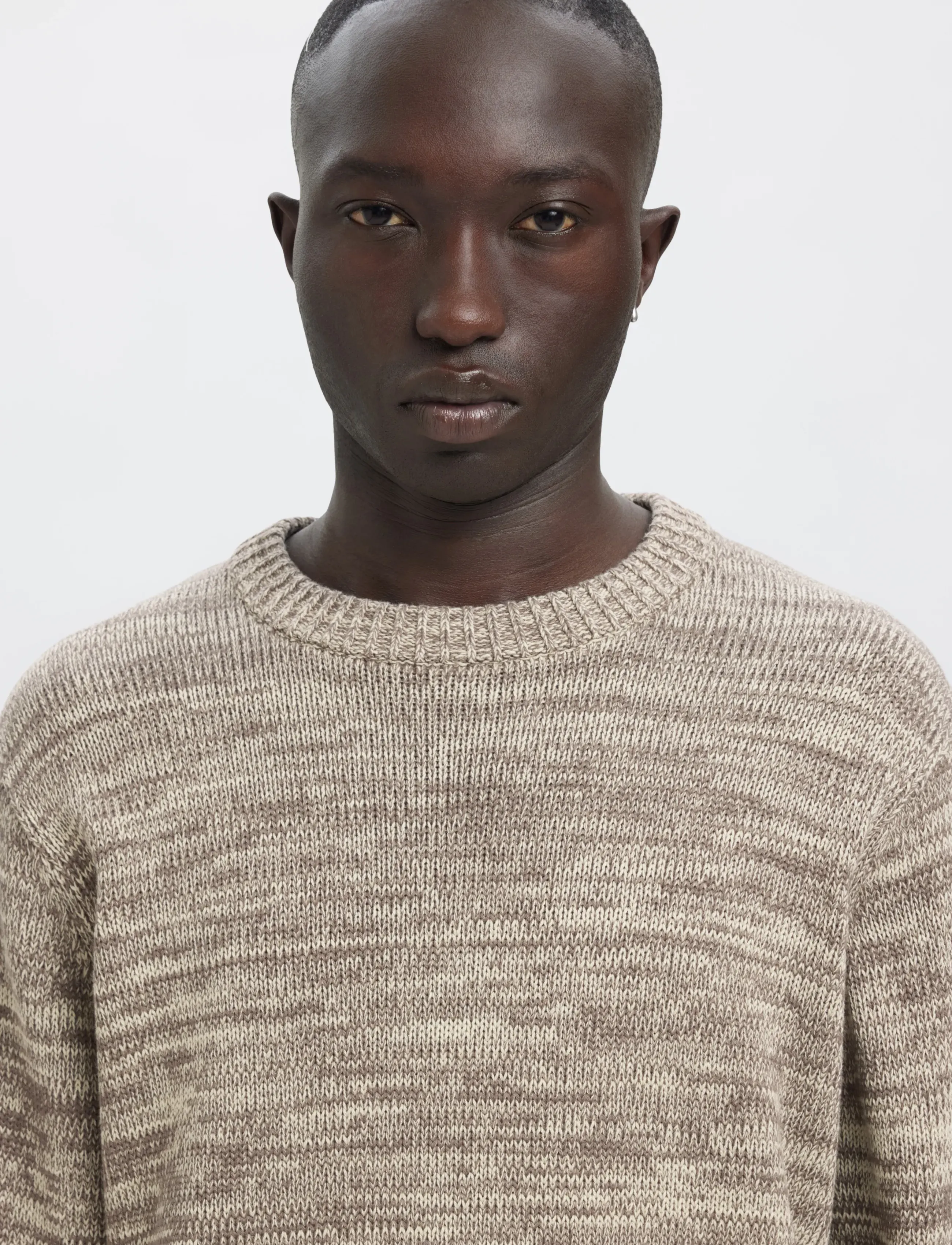 Annarr - ANRJOHAN LS KNIT COTTON STRIPE CREW NECK - rundhalsad - oatmeal - 5