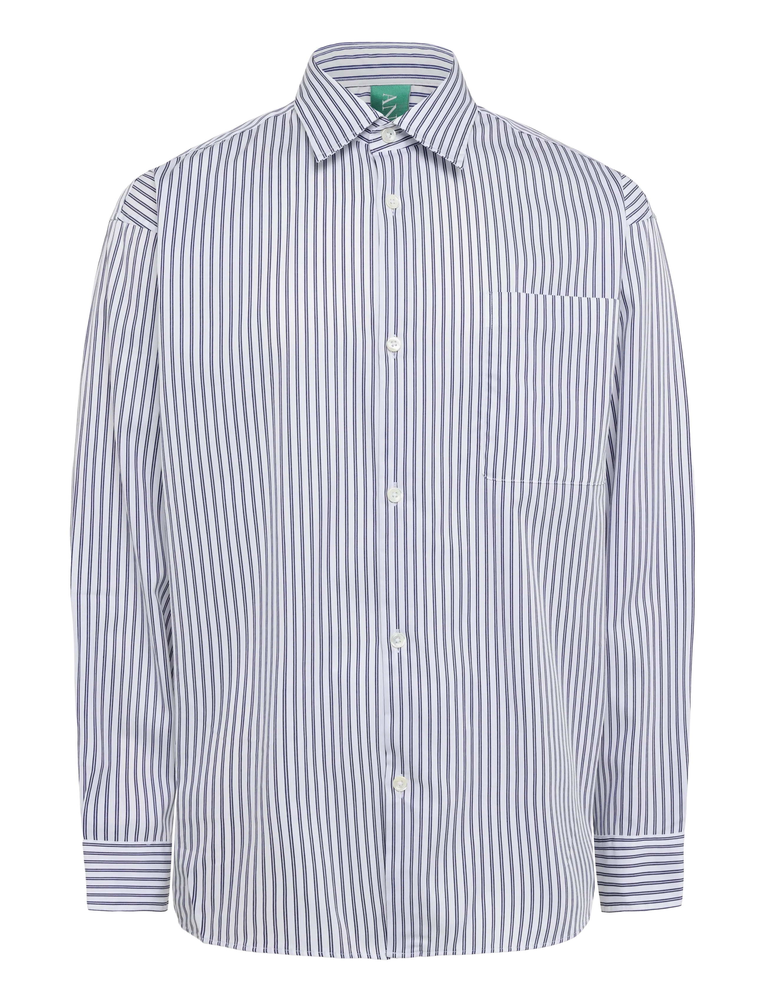 Annarr ANRVOLUND-NAVY STRIPE SHIRT LS - Mönstrade skjortor - DARK NAVY / white