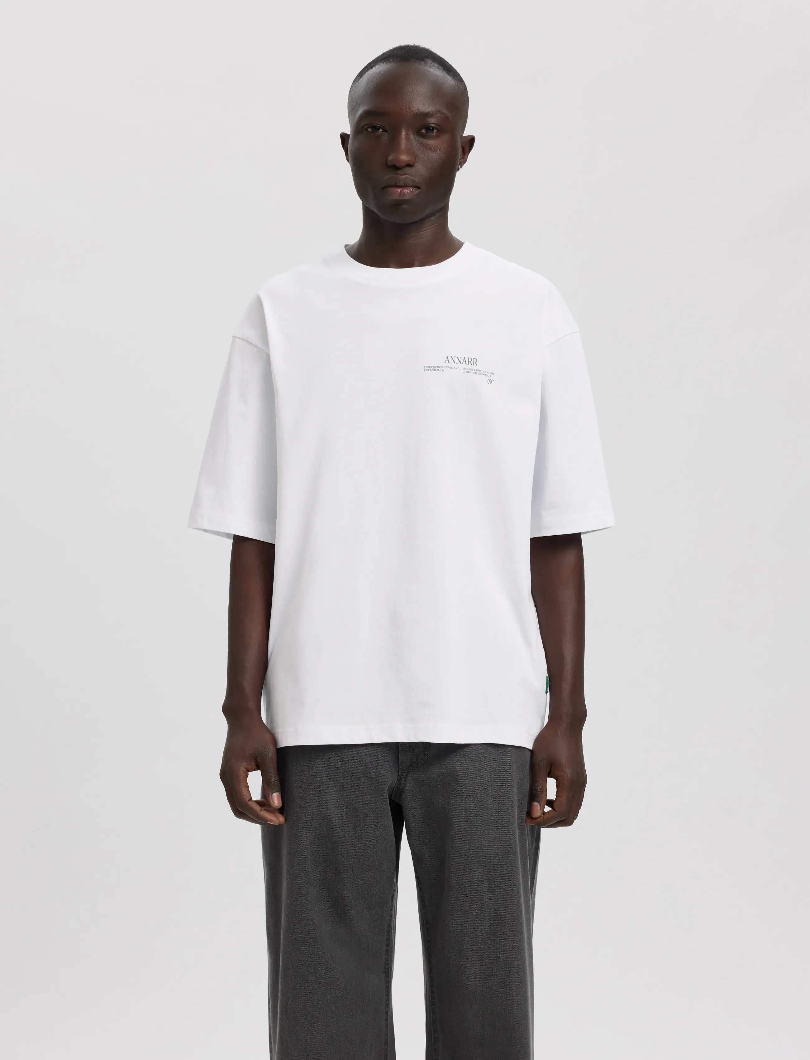 Annarr ANROKHOLM LOGO SS O-NECK TEE - T-shirts - BRILLIANT WHITE / white