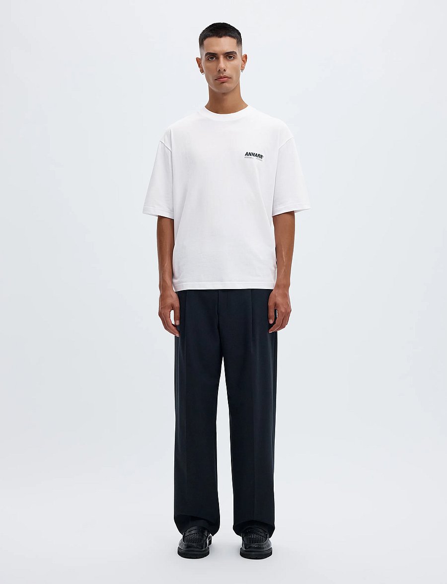 Annarr - ANROKHOLM LOGO SS O-NECK TEE - kurzärmelige t-shirts - brilliant white - 4
