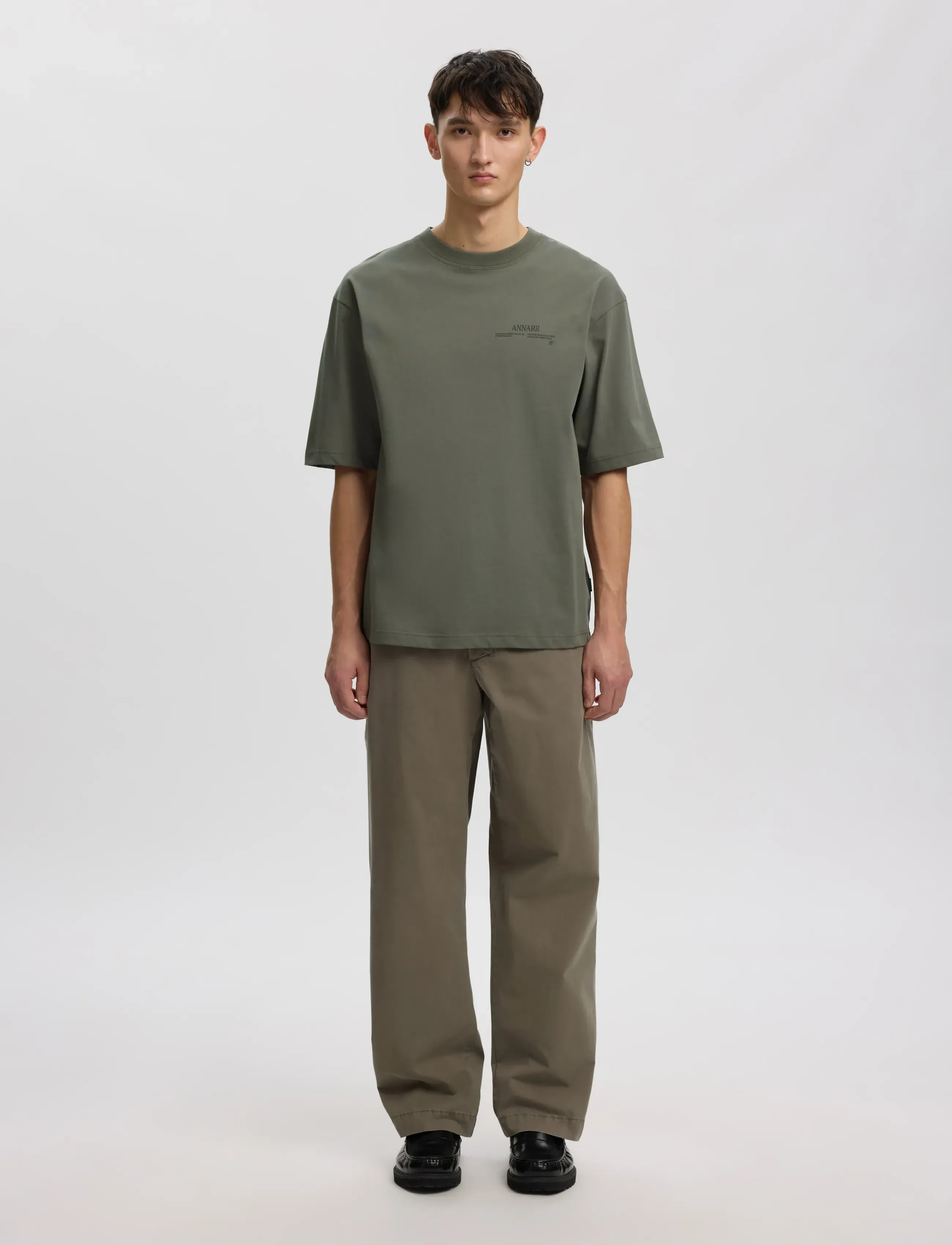 Annarr - ANROKHOLM LOGO SS O-NECK TEE - kortärmade t-shirts - castor gray - 4