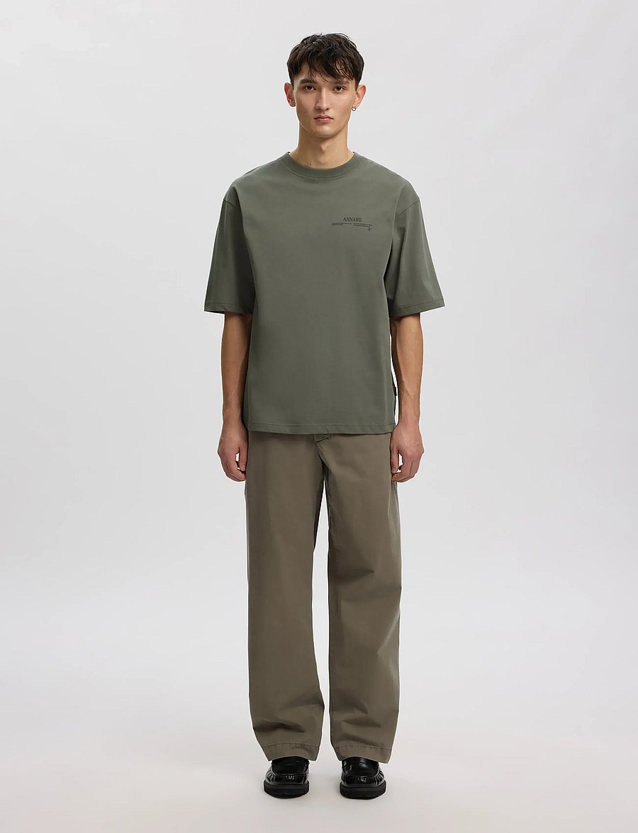 Annarr - ANROKHOLM LOGO SS O-NECK TEE - kurzärmelige t-shirts - castor gray - 4