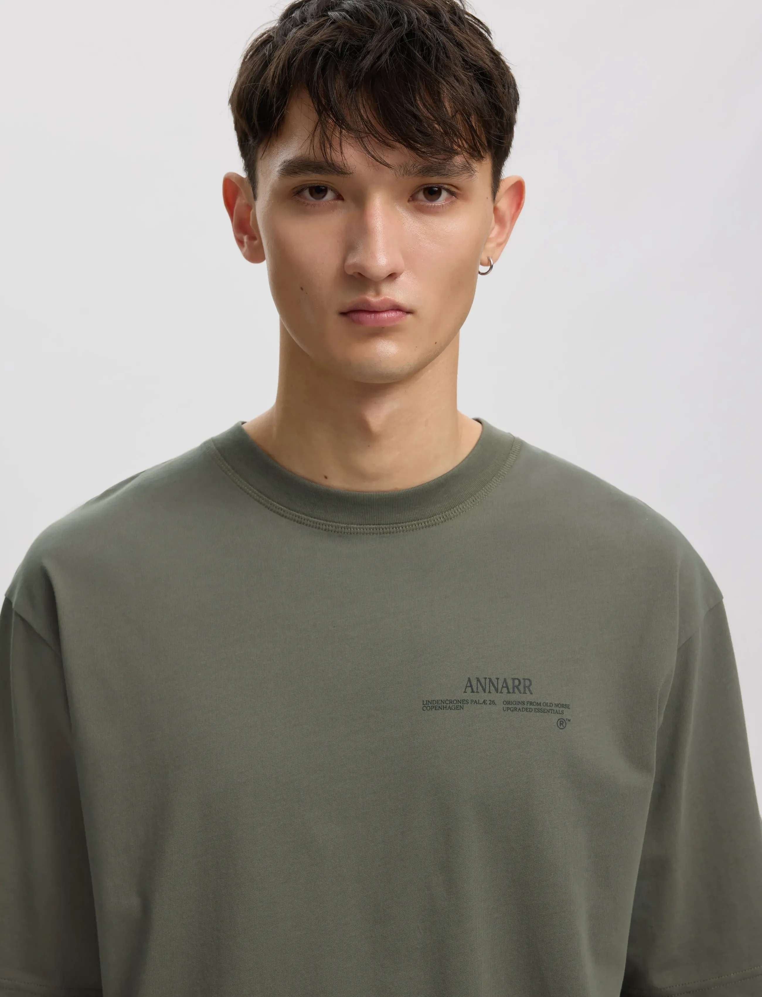 Annarr - ANROKHOLM LOGO SS O-NECK TEE - kortärmade t-shirts - castor gray - 5