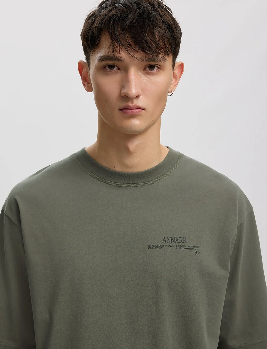 Annarr - ANROKHOLM LOGO SS O-NECK TEE - kurzärmelige t-shirts - castor gray - 5
