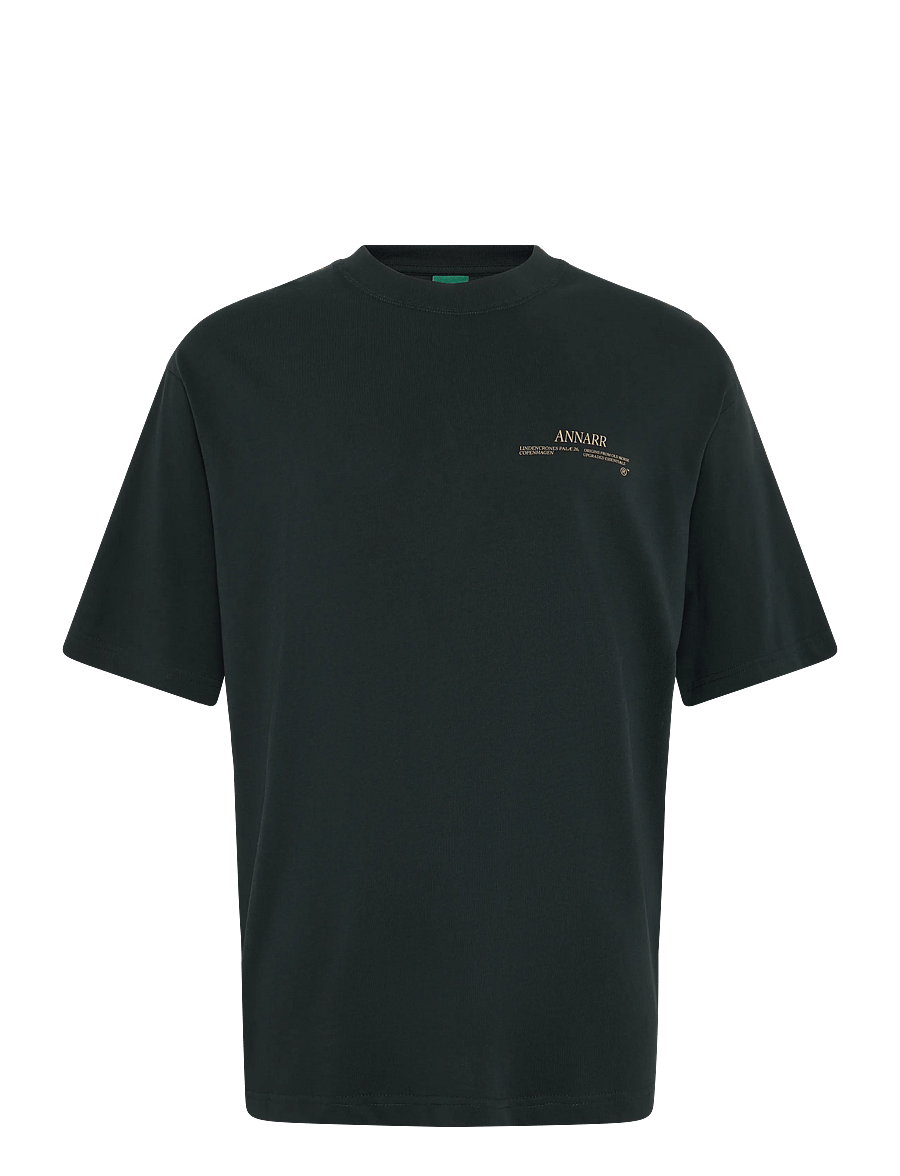 Annarr - ANROKHOLM LOGO SS O-NECK TEE - kurzärmelige t-shirts - dark navy - 1