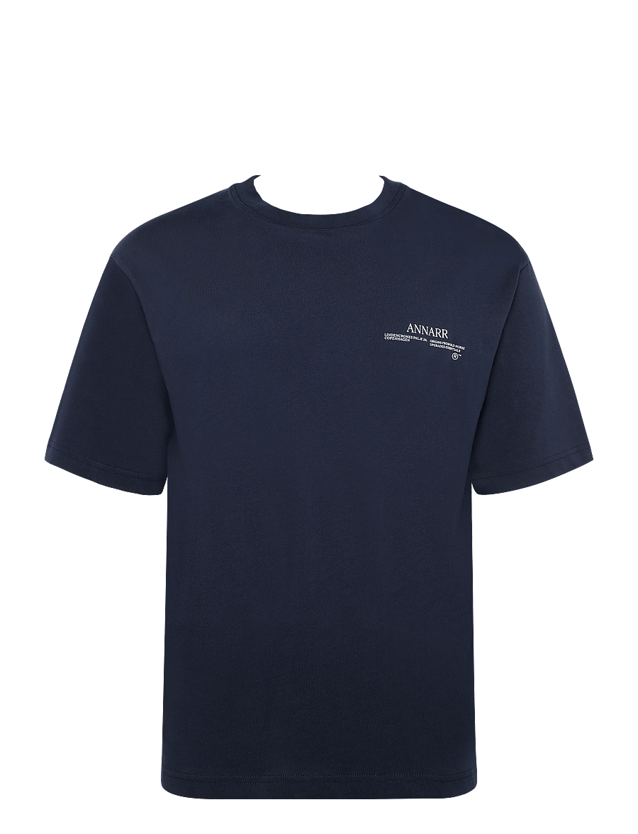 Annarr - ANROKHOLM LOGO SS O-NECK TEE - kurzärmelige t-shirts - dark sapphire - 1