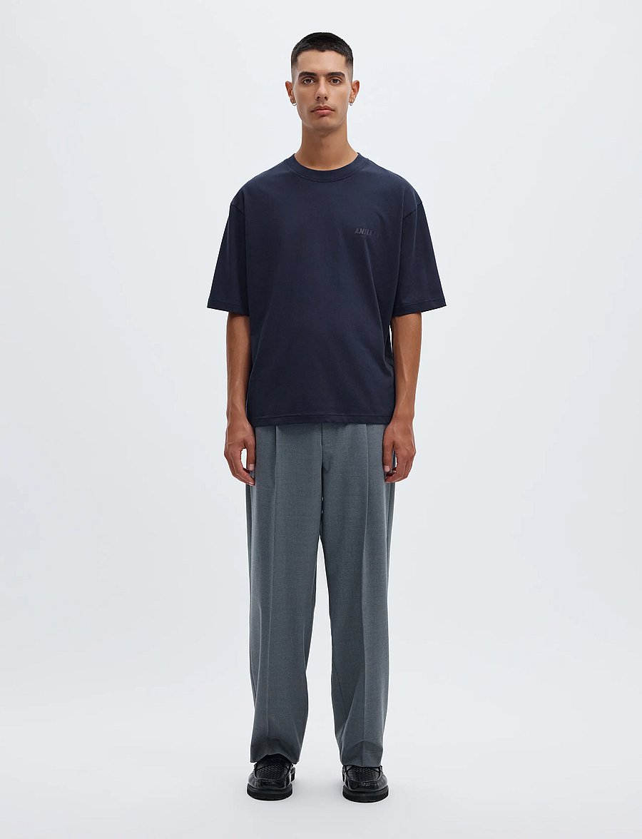 Annarr - ANROKHOLM LOGO SS O-NECK TEE - kurzärmelige t-shirts - dark sapphire - 4