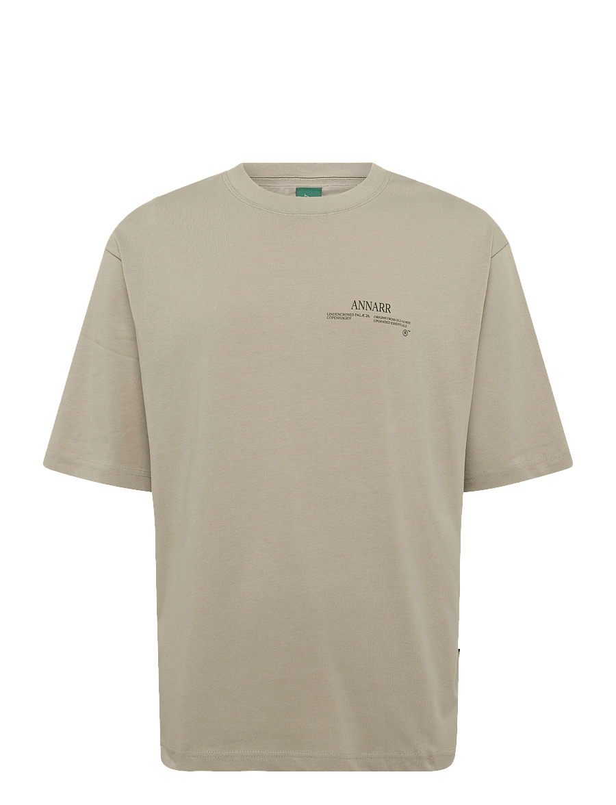 Annarr - ANROKHOLM LOGO SS O-NECK TEE - marškinėliai trumpomis rankovėmis - pure cashmere - 1