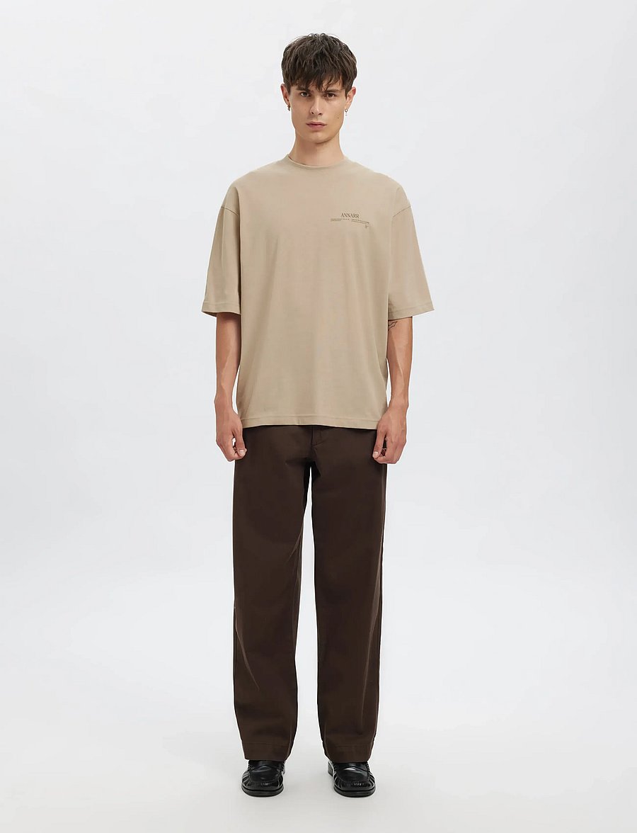 Annarr - ANROKHOLM LOGO SS O-NECK TEE - marškinėliai trumpomis rankovėmis - pure cashmere - 4