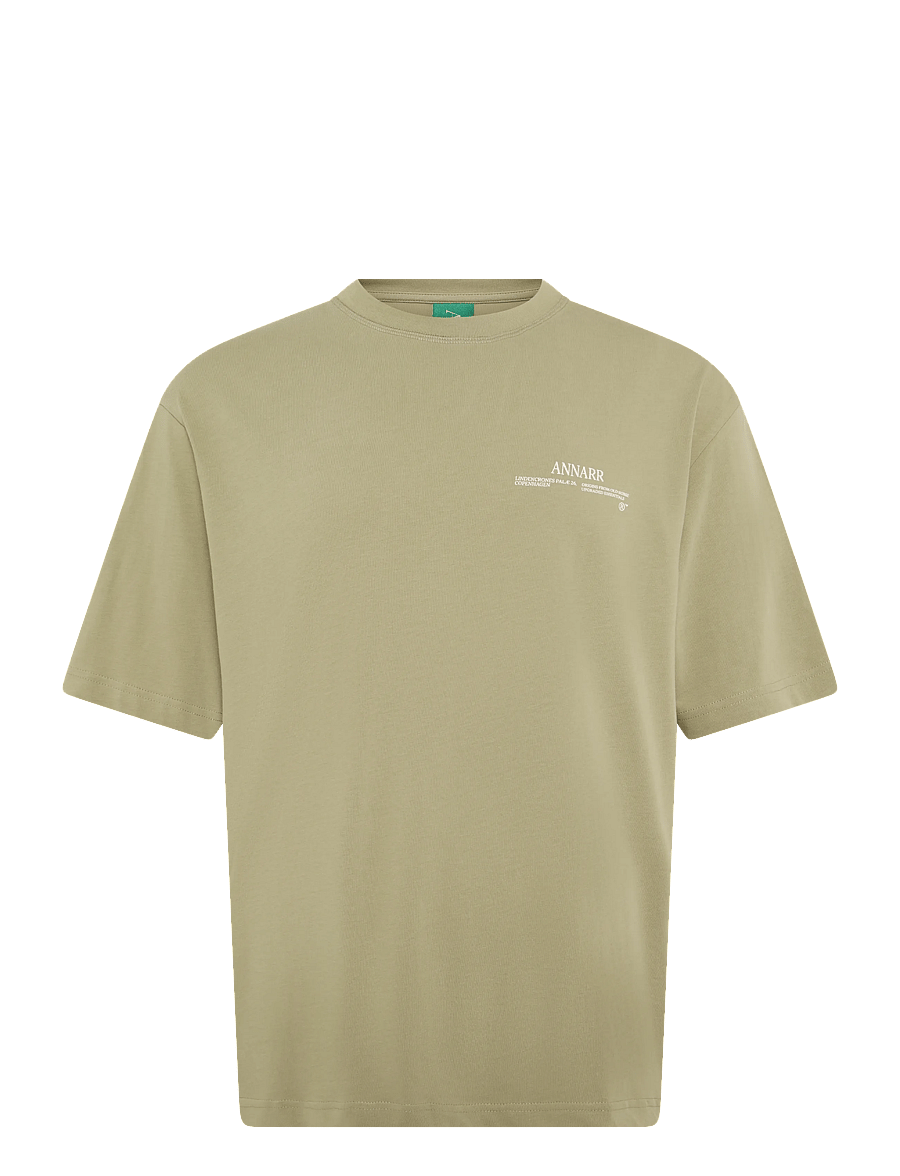 Annarr - ANROKHOLM LOGO SS O-NECK TEE - kurzärmelige t-shirts - weathered teak - 1