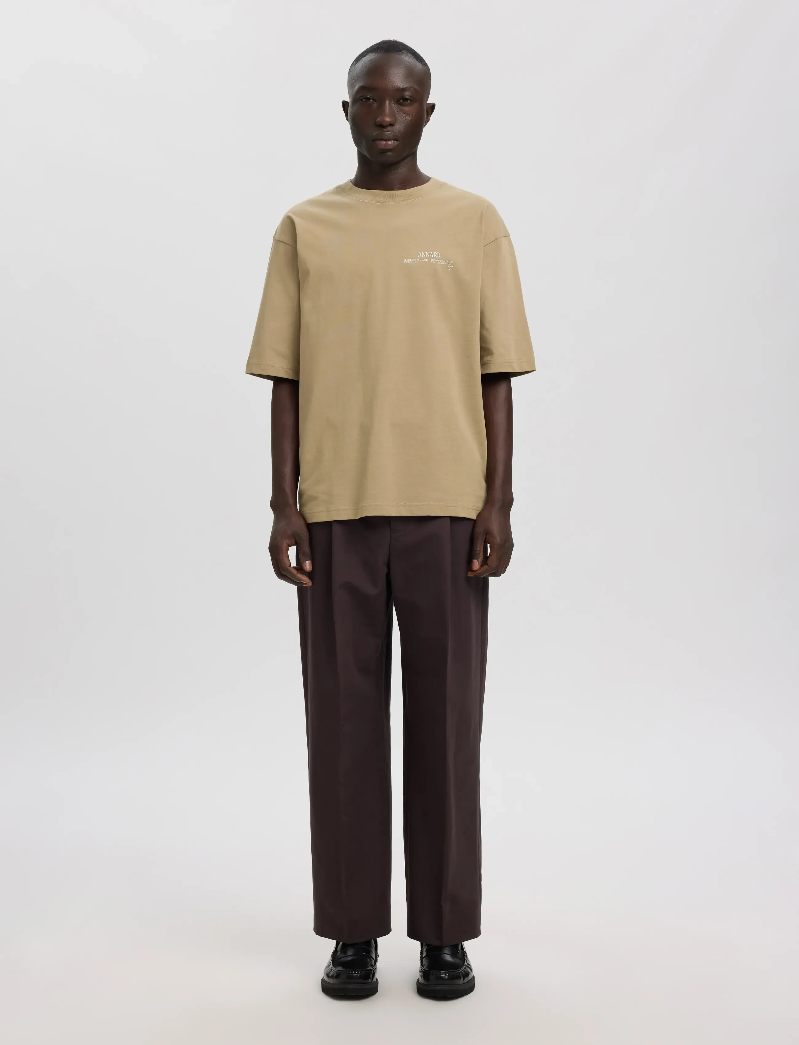Annarr - ANROKHOLM LOGO SS O-NECK TEE - weathered teak - 4