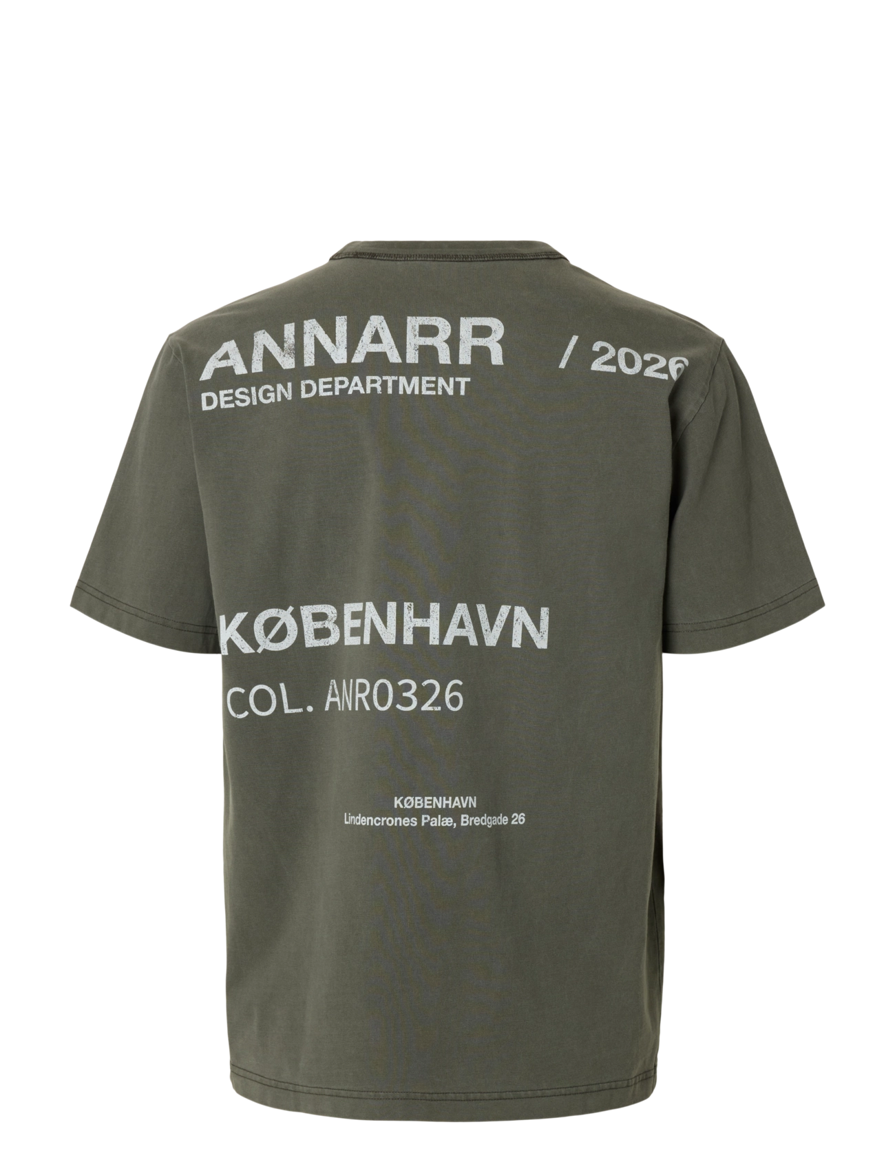 Annarr - ANRRO LOCATION SS O-NECK TEE - short-sleeved t-shirts - black olive - 2