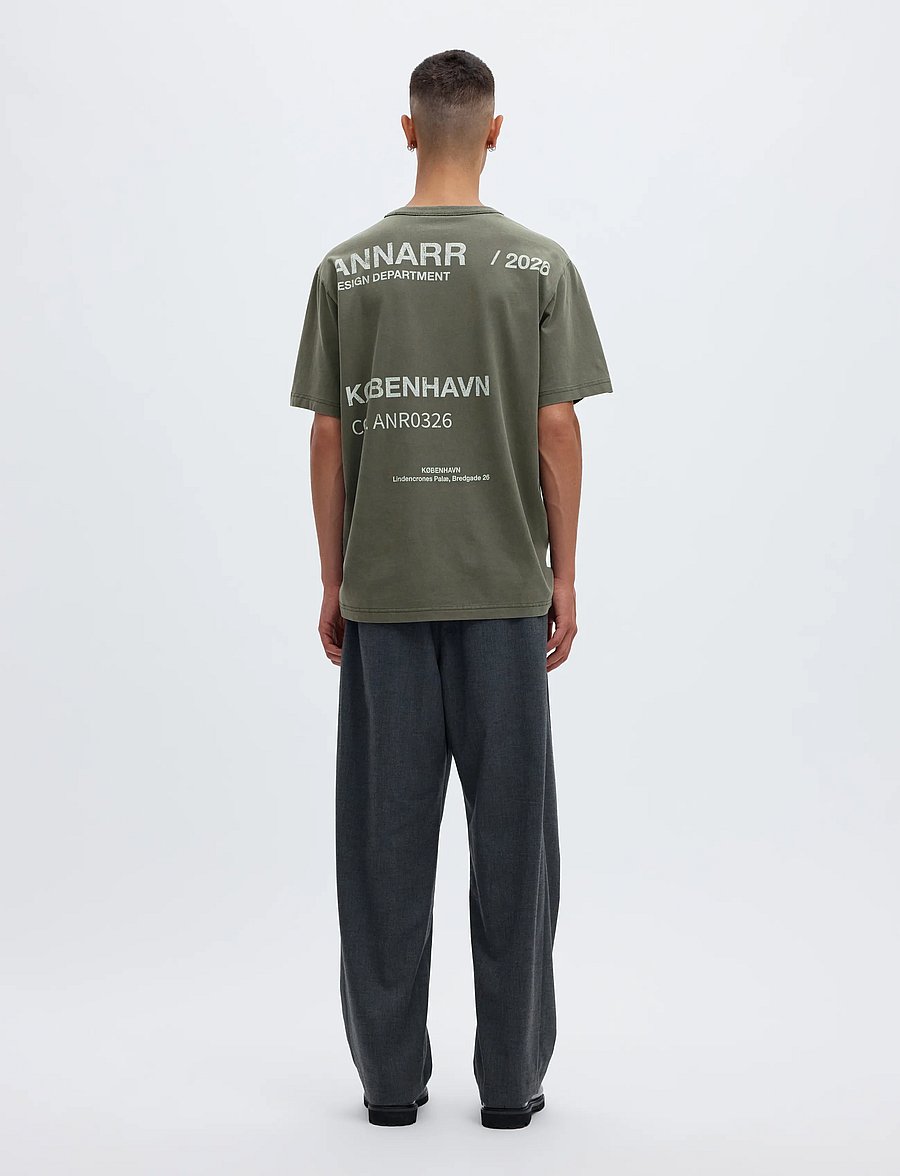 Annarr - ANRRO LOCATION SS O-NECK TEE - kortærmede t-shirts - black olive - 3