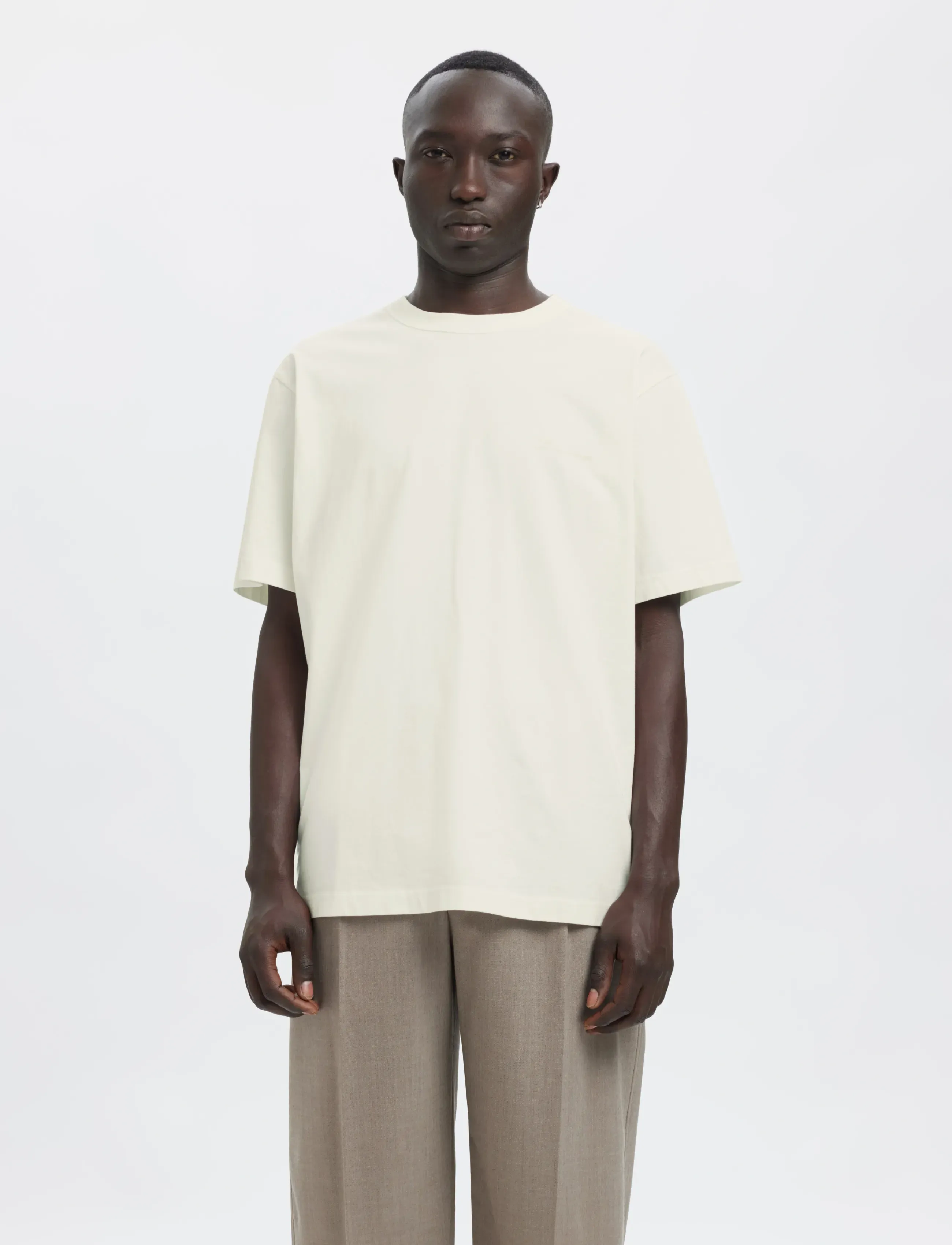 Annarr ANRRO LOCATION SS O-NECK TEE - T-shirts - CLOUD DANCER / cream