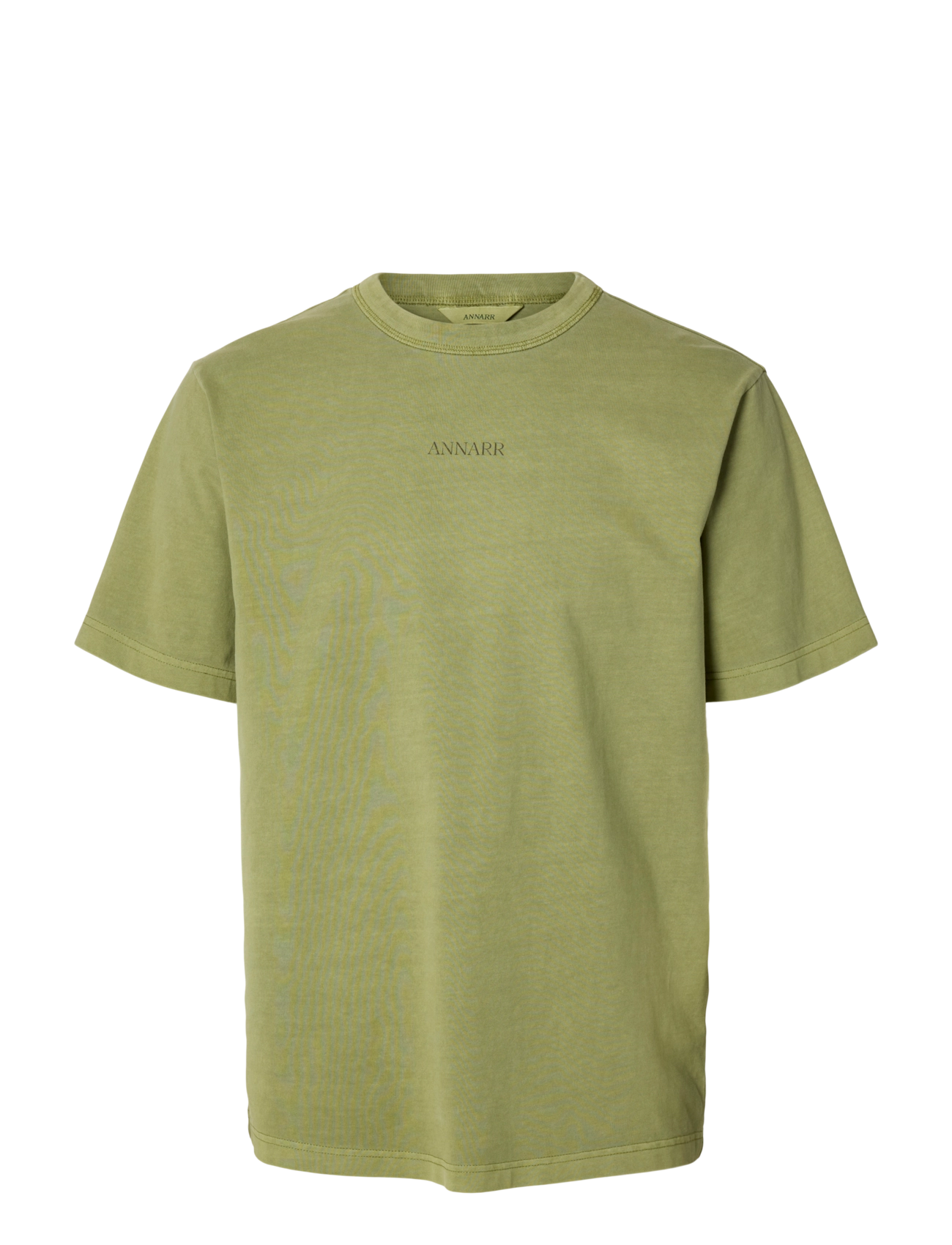 Annarr - ANRRO LOCATION SS O-NECK TEE - short-sleeved t-shirts - mosstone - 1
