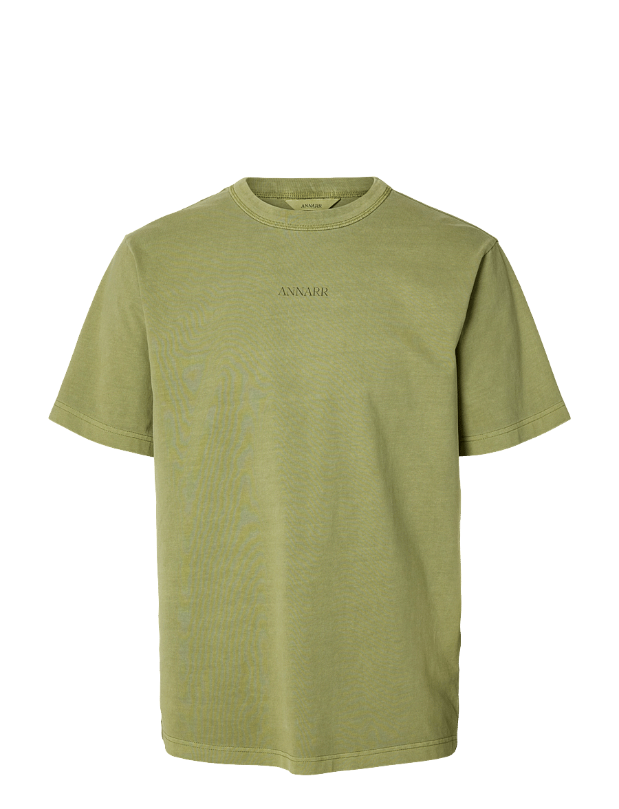 Annarr - ANRRO LOCATION SS O-NECK TEE - kortærmede t-shirts - mosstone - 1