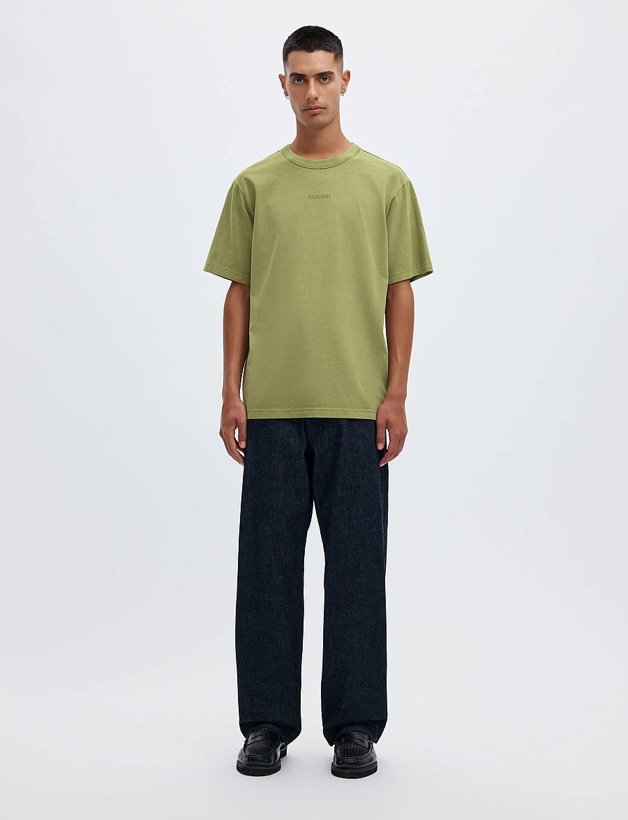Annarr - ANRRO LOCATION SS O-NECK TEE - kortærmede t-shirts - mosstone - 4