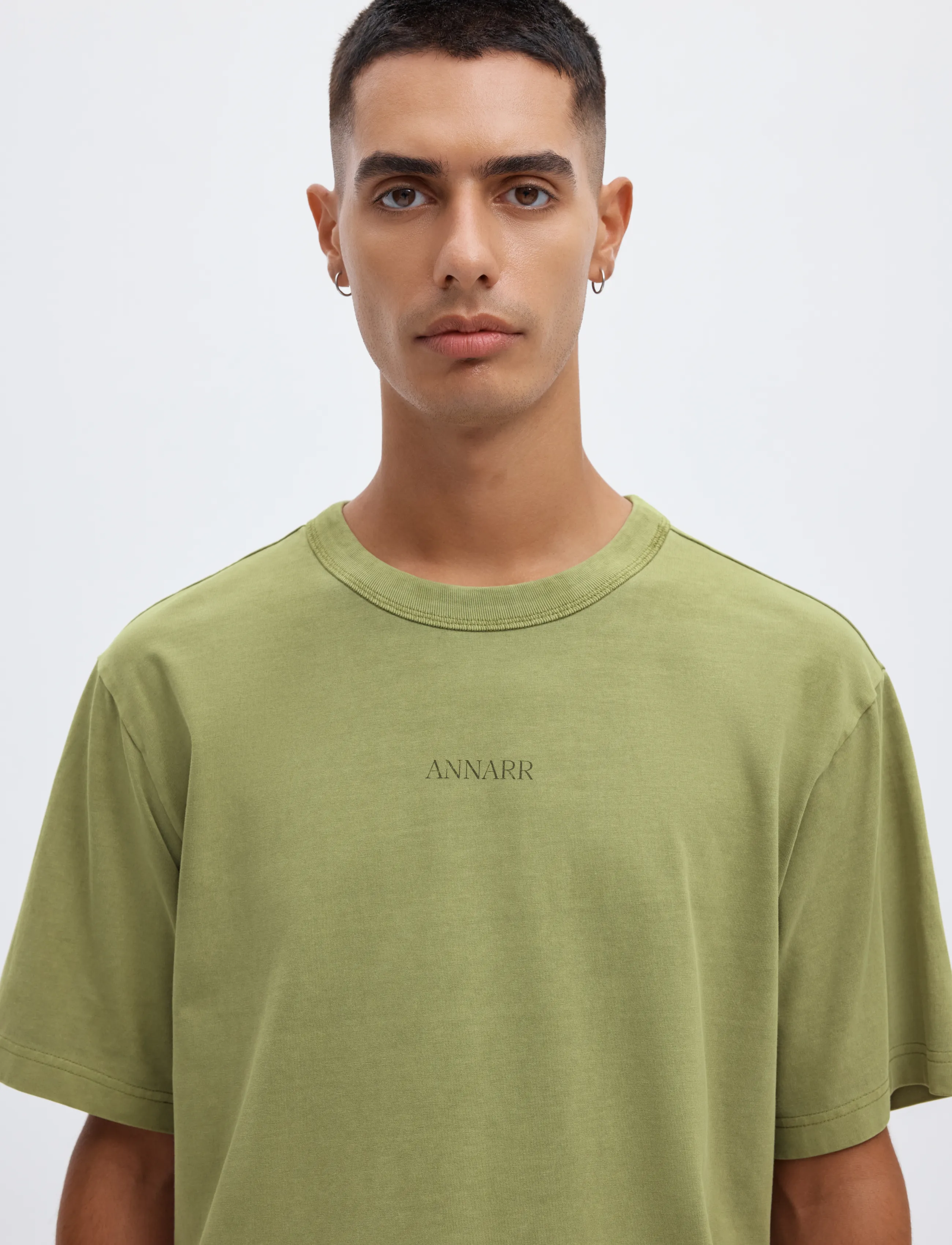 Annarr - ANRRO LOCATION SS O-NECK TEE - short-sleeved t-shirts - mosstone - 5