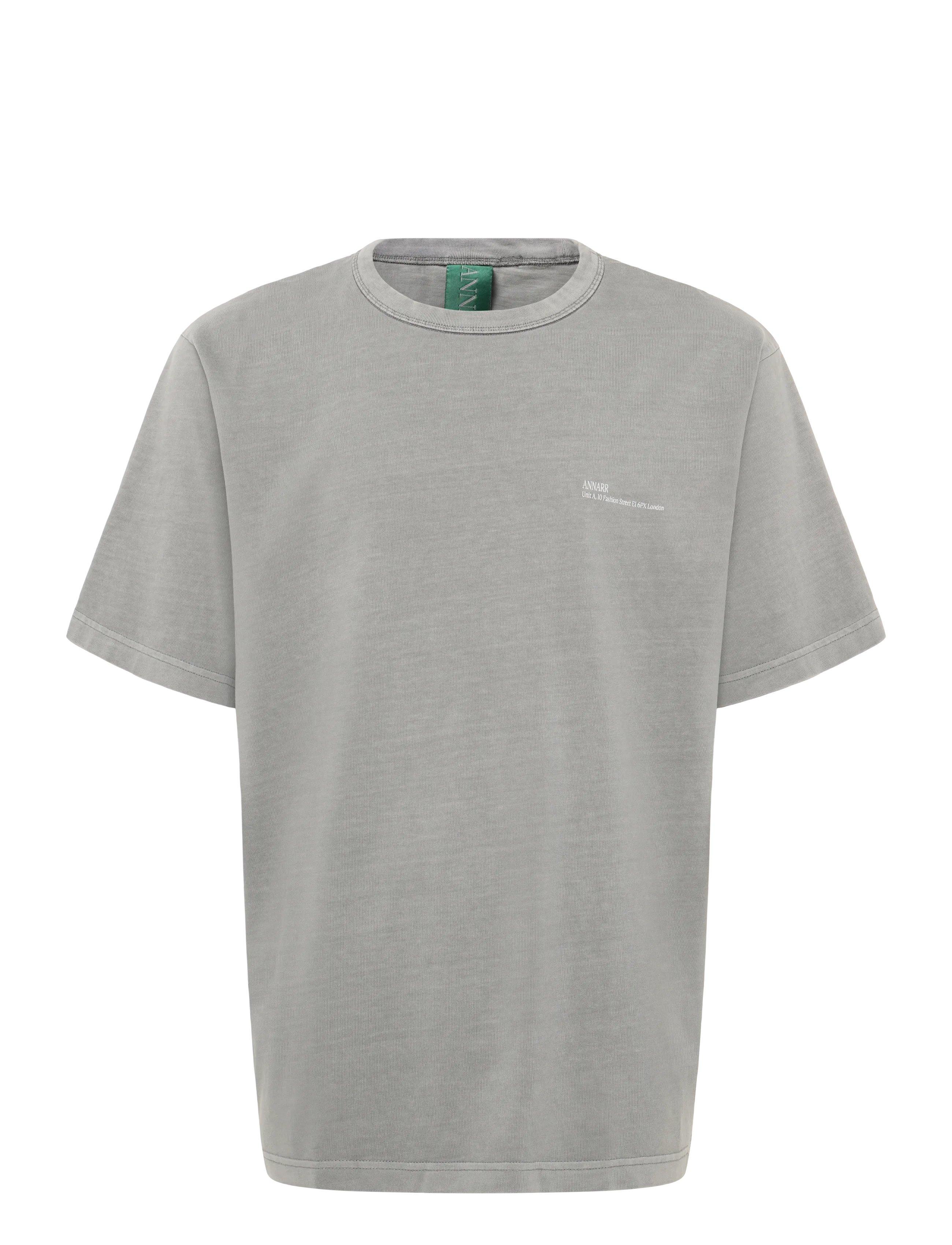 Annarr - ANRRO LOCATION SS O-NECK TEE - kortärmade t-shirts - sharkskin - 1