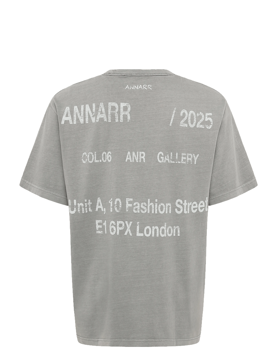 Annarr - ANRRO LOCATION SS O-NECK TEE - kortärmade t-shirts - sharkskin - 2