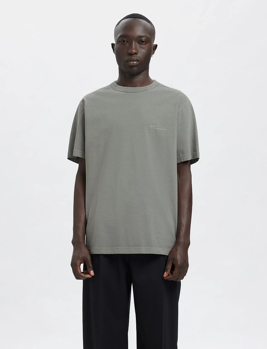 Annarr - ANRRO LOCATION SS O-NECK TEE - kortärmade t-shirts - sharkskin - 0