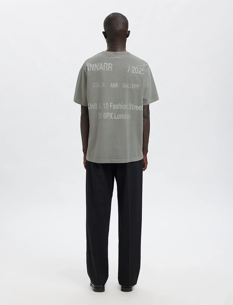 Annarr - ANRRO LOCATION SS O-NECK TEE - kortärmade t-shirts - sharkskin - 3