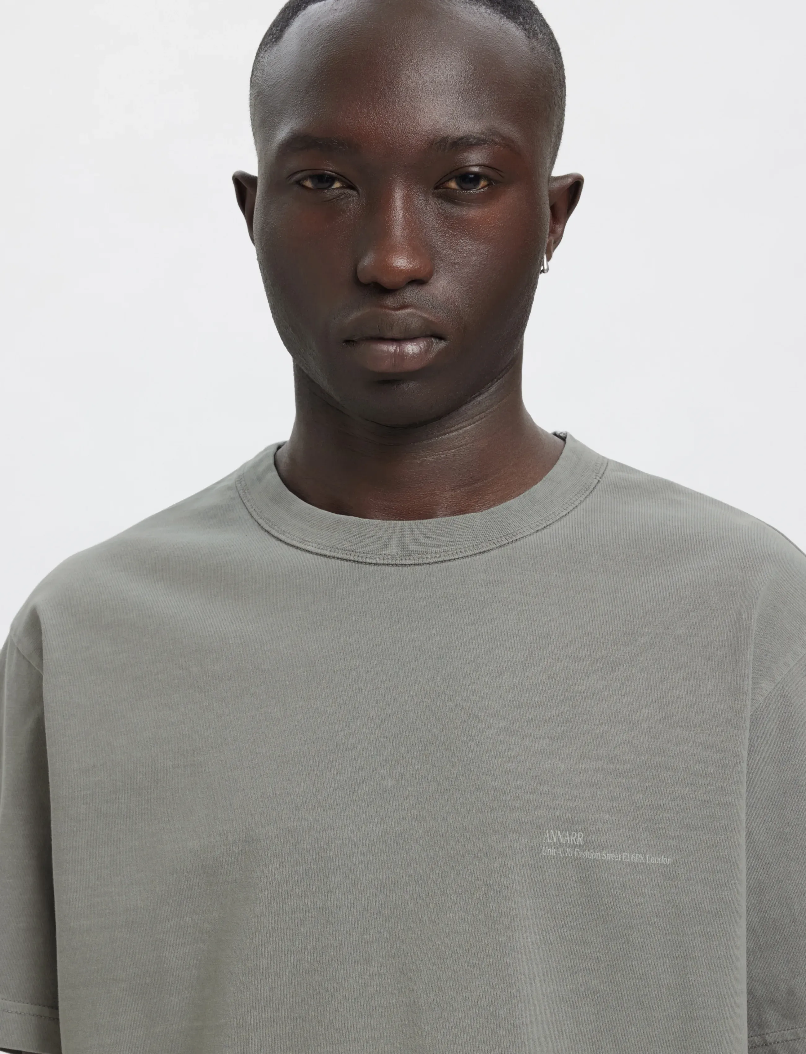 Annarr - ANRRO LOCATION SS O-NECK TEE - kortärmade t-shirts - sharkskin - 5