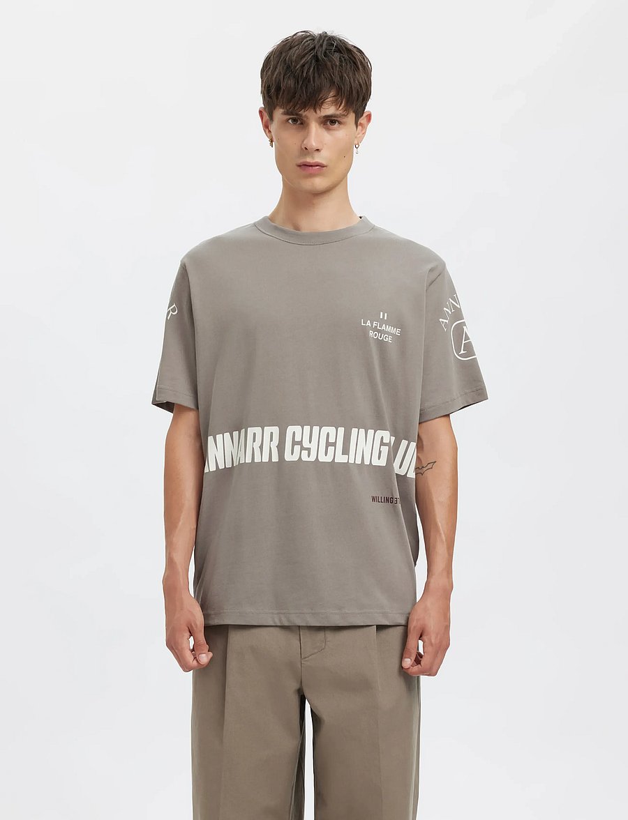Annarr - ANRBRIAN SS O-NECK TEE - kortärmade t-shirts - cloudburst - 0