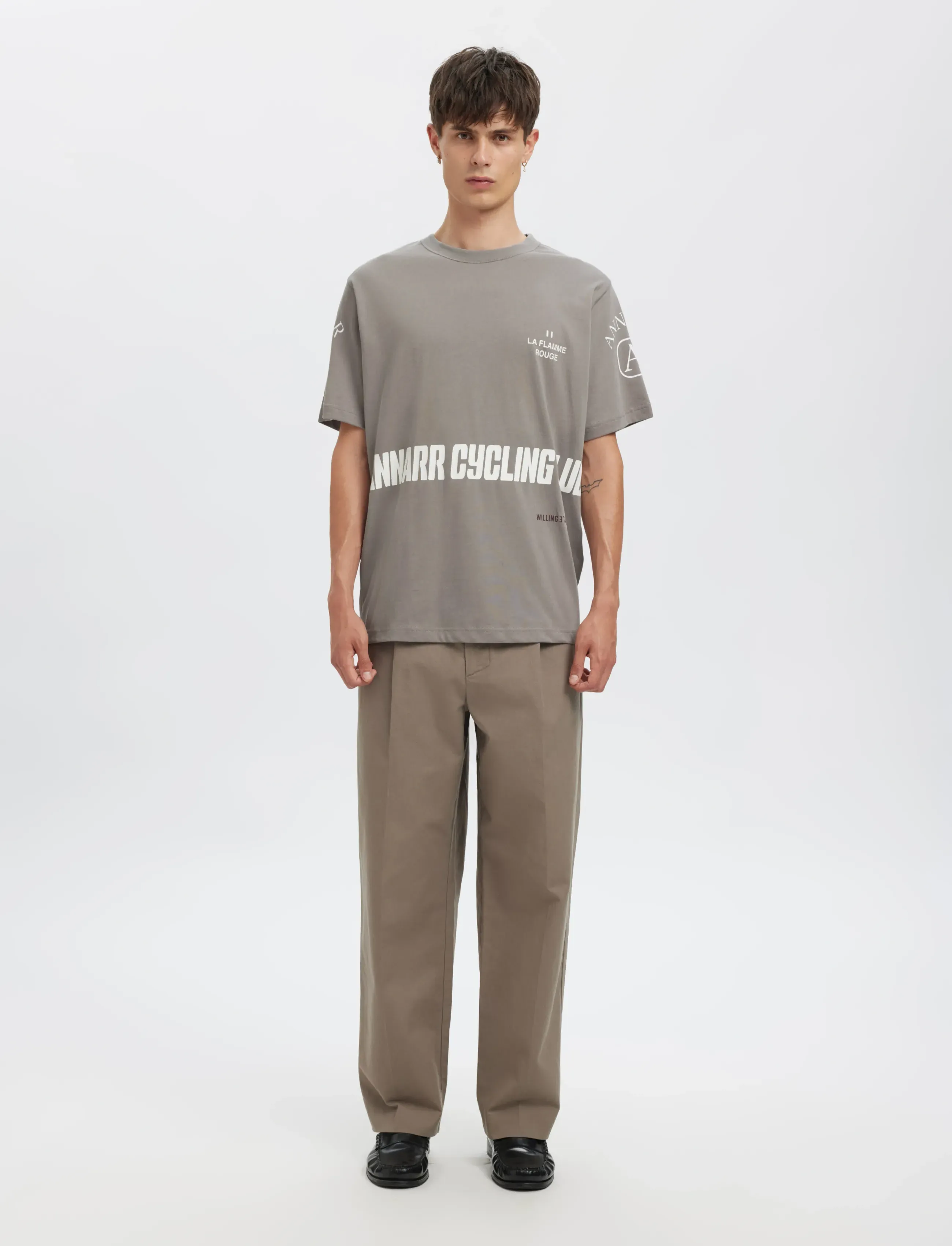 Annarr - ANRBRIAN SS O-NECK TEE - kortärmade t-shirts - cloudburst - 4