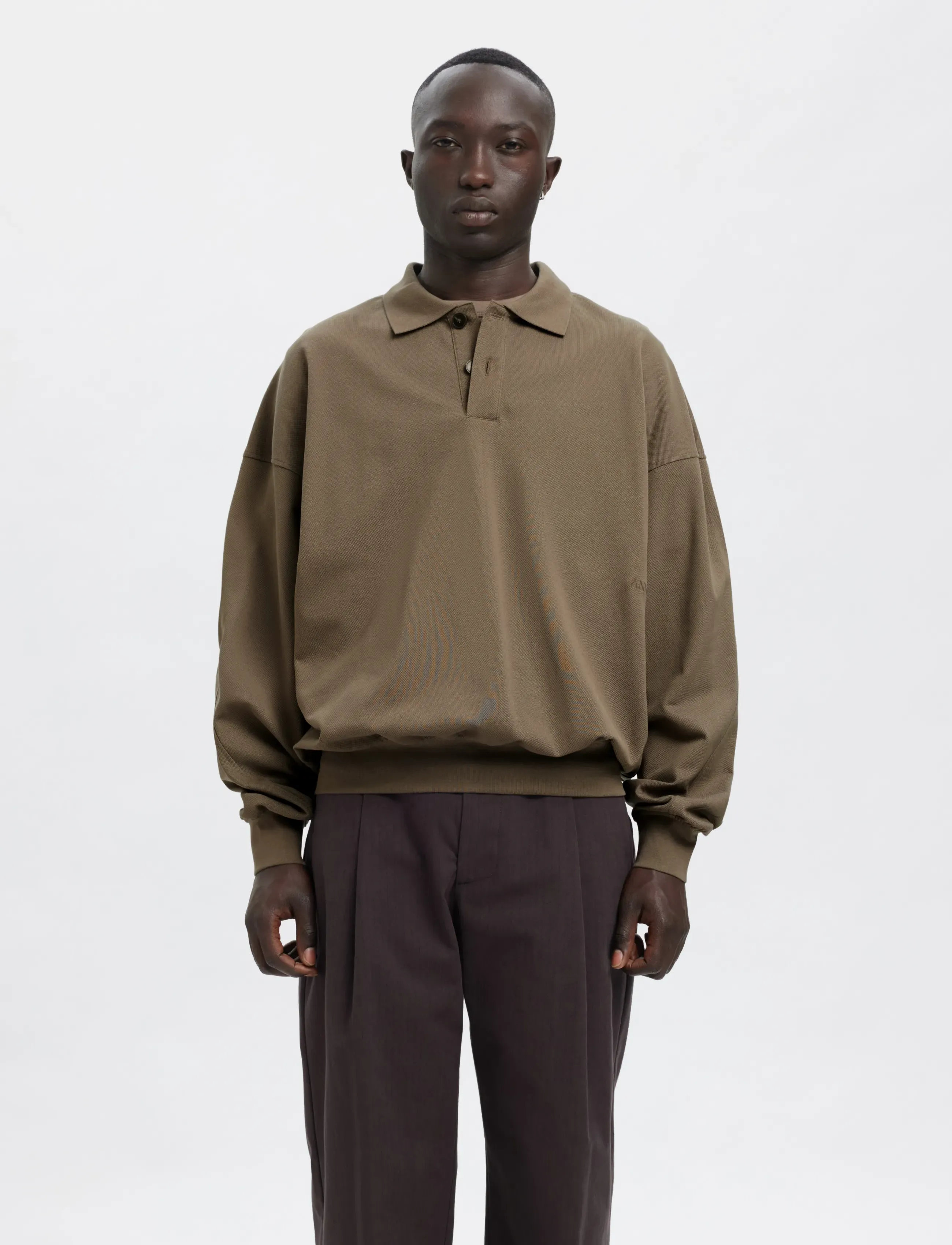 Annarr ANRARCHEL LS POLO SWEAT - Annarr - BUNGEE CORD / khaki/green