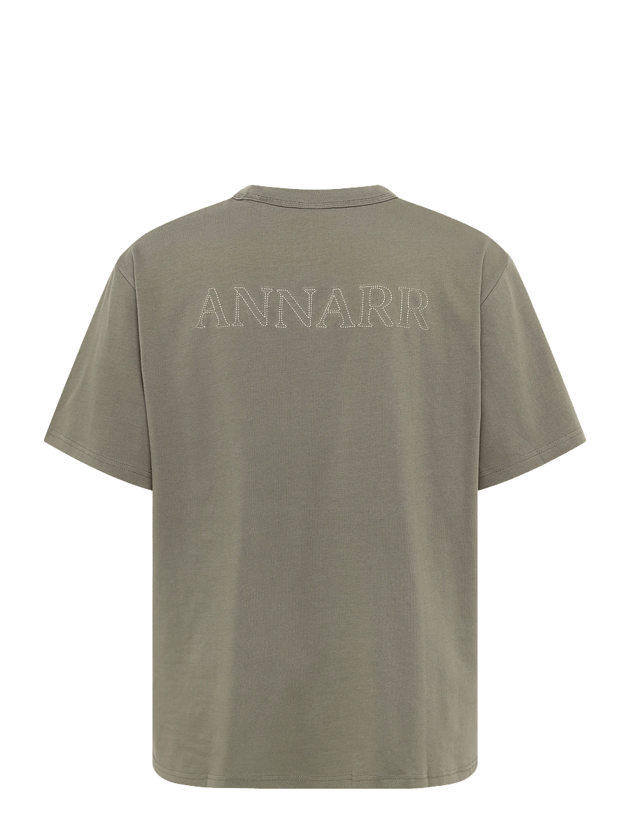 Annarr - ANRRO SS O-NECK EMB TEE - kortärmade t-shirts - bungee cord - 2