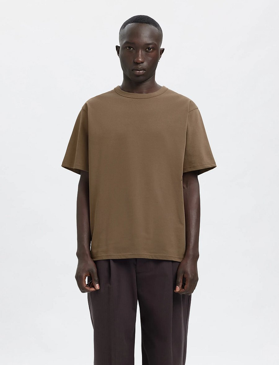 Annarr - ANRRO SS O-NECK EMB TEE - kortärmade t-shirts - bungee cord - 0
