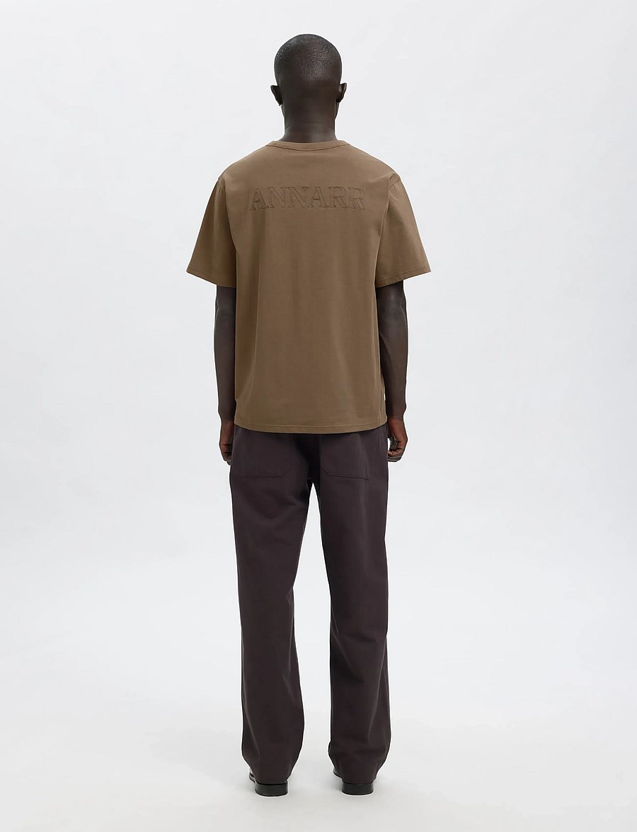Annarr - ANRRO SS O-NECK EMB TEE - kortärmade t-shirts - bungee cord - 3