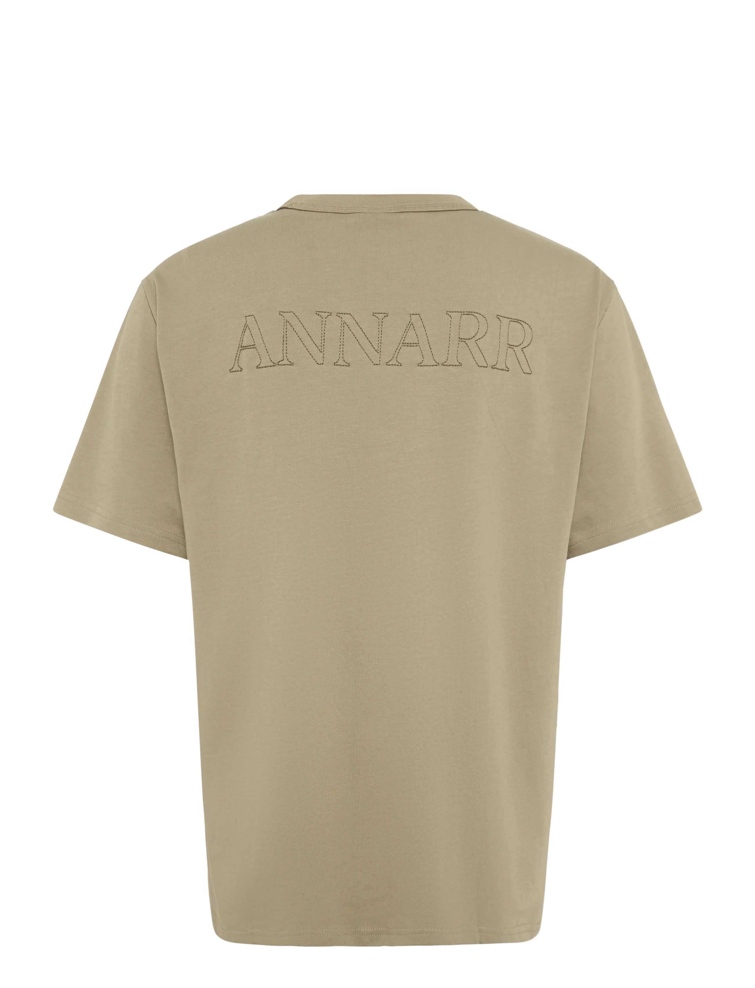 Annarr - ANRRO SS O-NECK EMB TEE - dune - 2