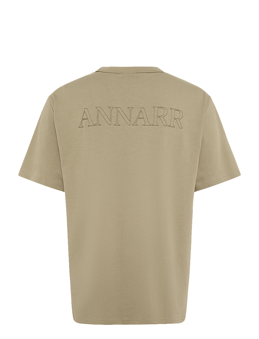 Annarr - ANRRO SS O-NECK EMB TEE - dune - 2