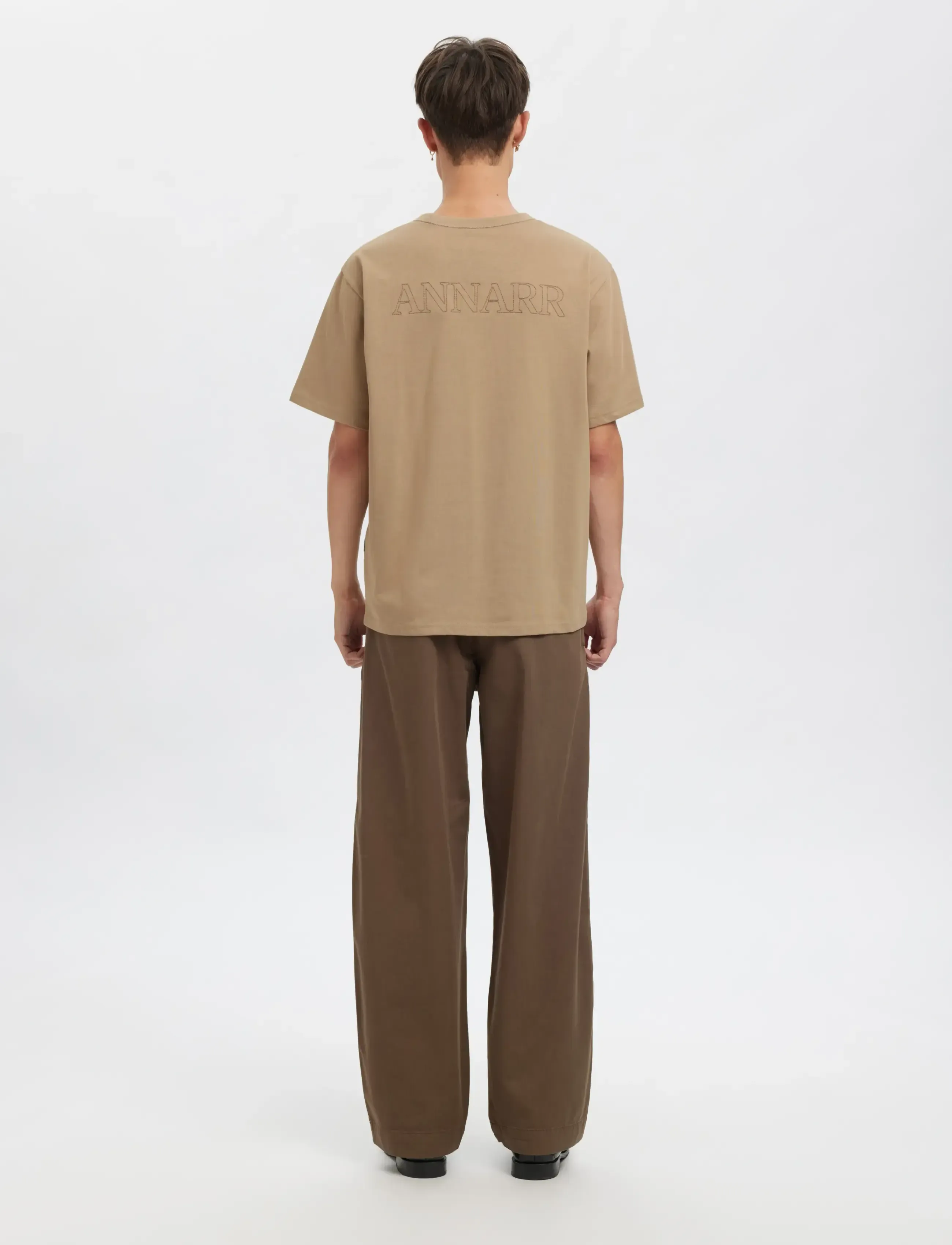 Annarr - ANRRO SS O-NECK EMB TEE - dune - 3