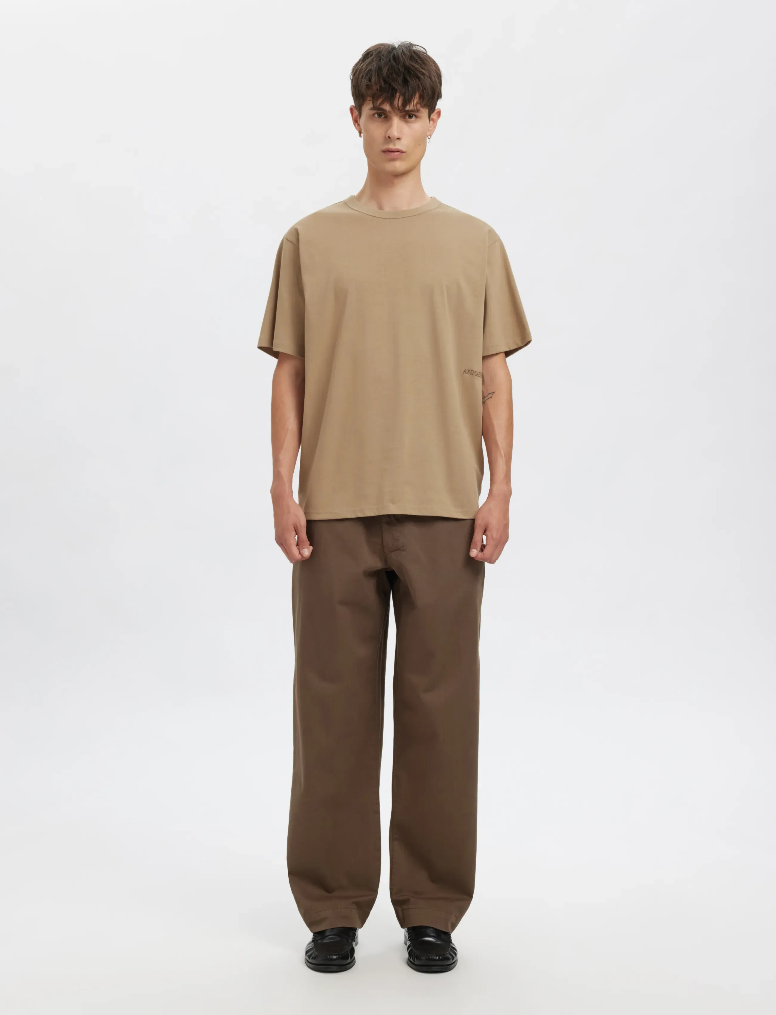 Annarr - ANRRO SS O-NECK EMB TEE - dune - 4