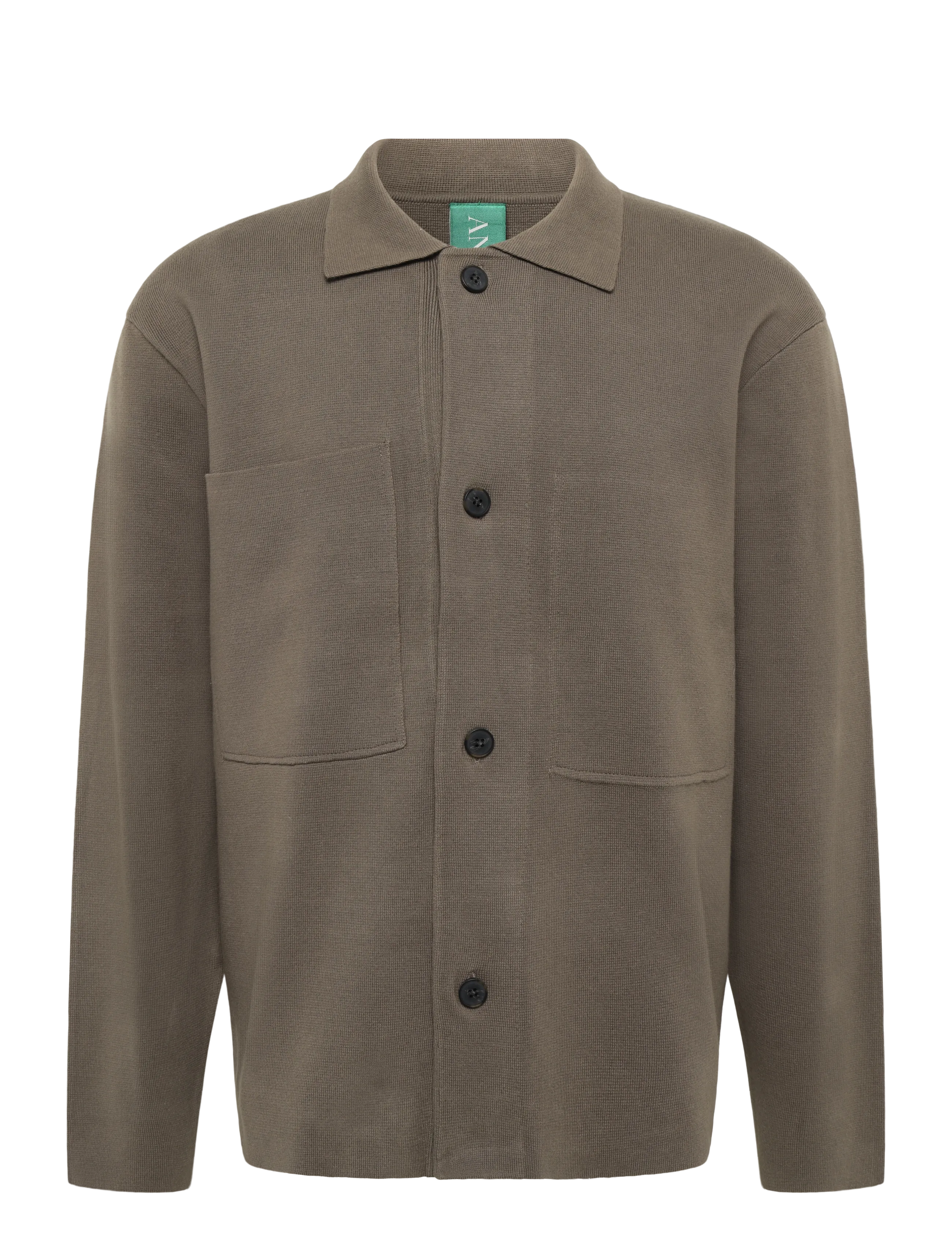 Annarr ANRHARKI LS KNIT POLO CARDIGAN - Strik - BUNGEE CORD / brown