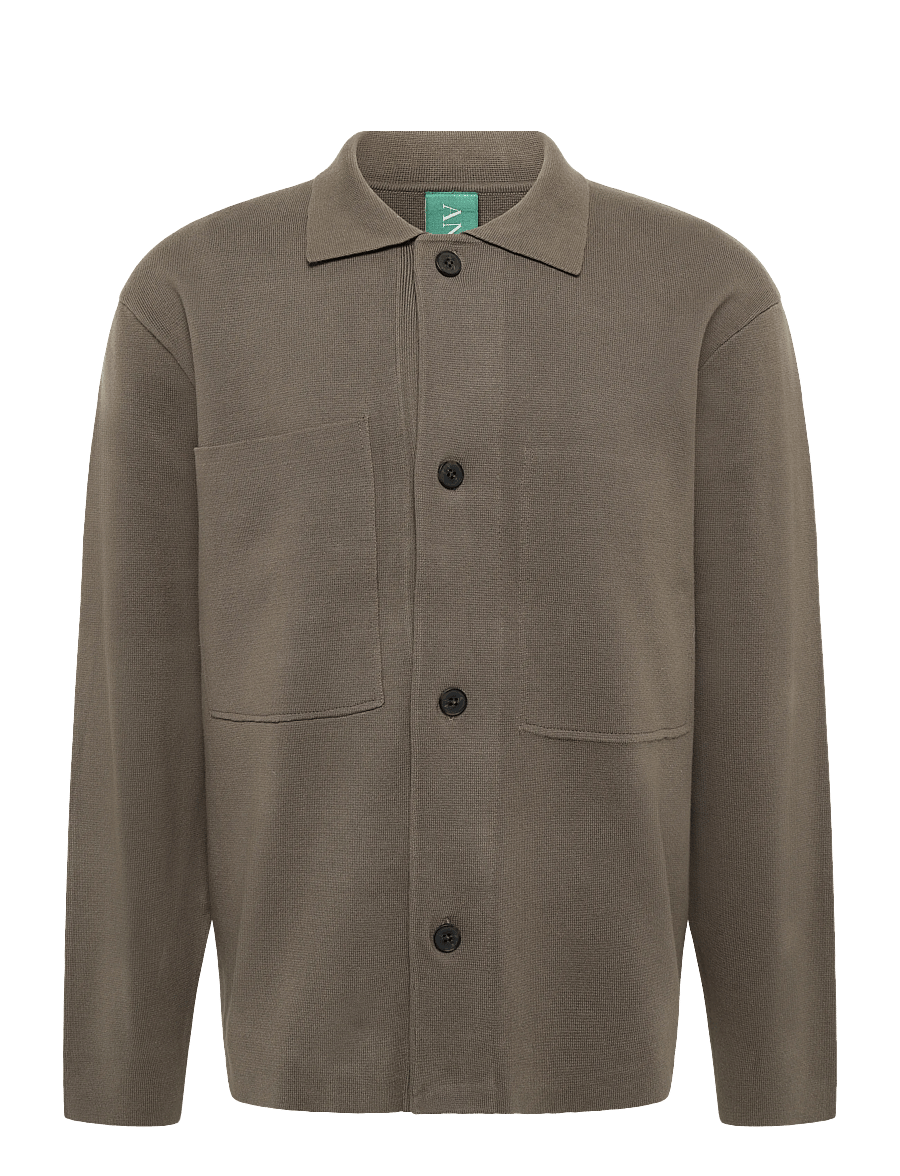 Annarr - ANRHARKI LS KNIT POLO CARDIGAN - koftor - bungee cord - 1