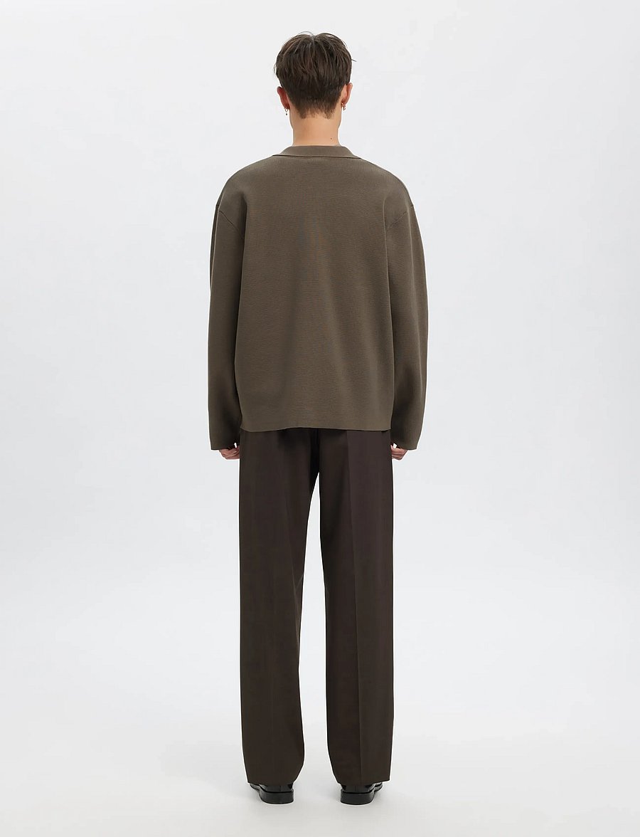 Annarr - ANRHARKI LS KNIT POLO CARDIGAN - koftor - bungee cord - 3