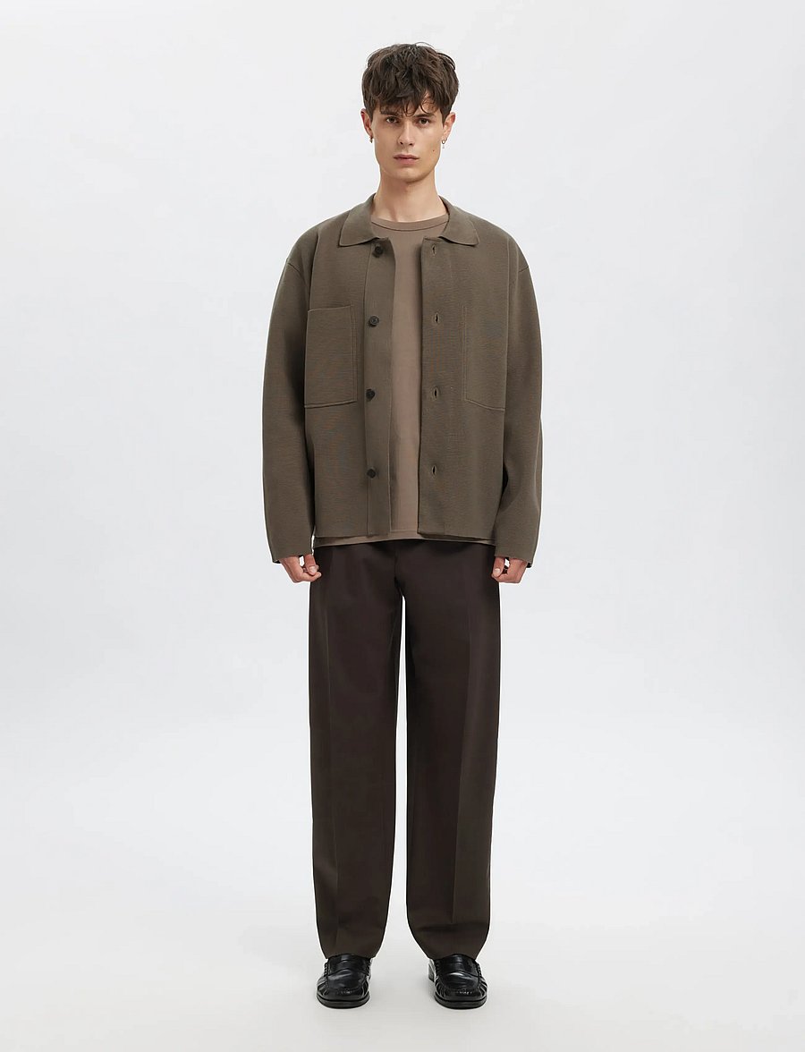 Annarr - ANRHARKI LS KNIT POLO CARDIGAN - koftor - bungee cord - 4