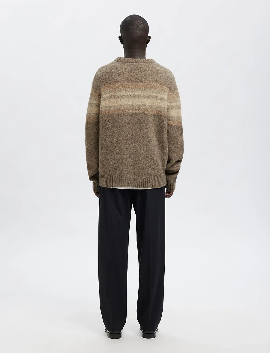 Annarr - ANRNORMAN LS KNIT CREW NECK - rundhalsad - brownie - 3