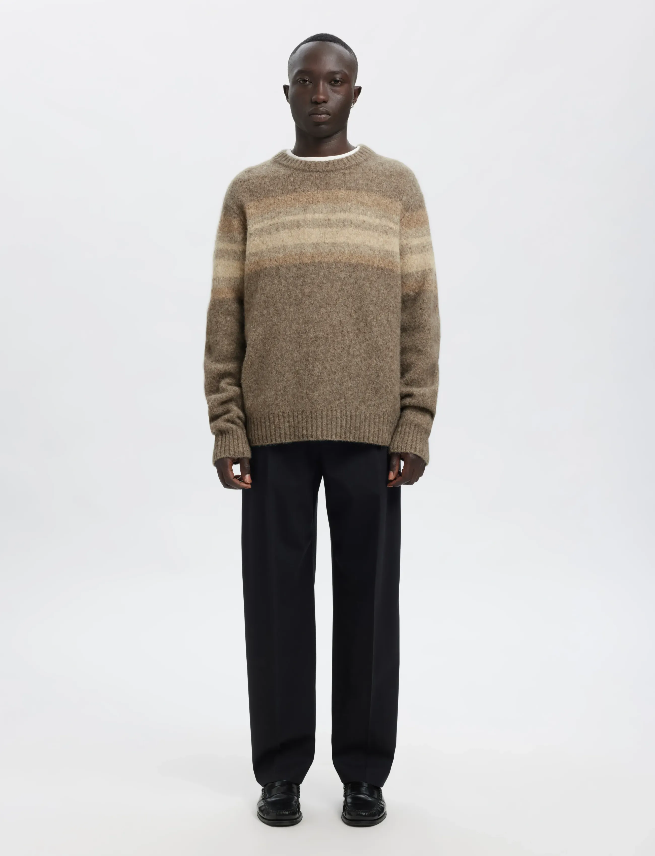Annarr - ANRNORMAN LS KNIT CREW NECK - rundhalsad - brownie - 4