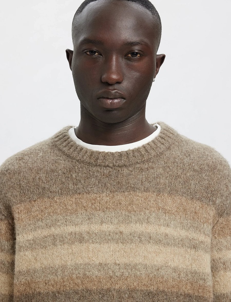 Annarr - ANRNORMAN LS KNIT CREW NECK - rundhalsad - brownie - 5