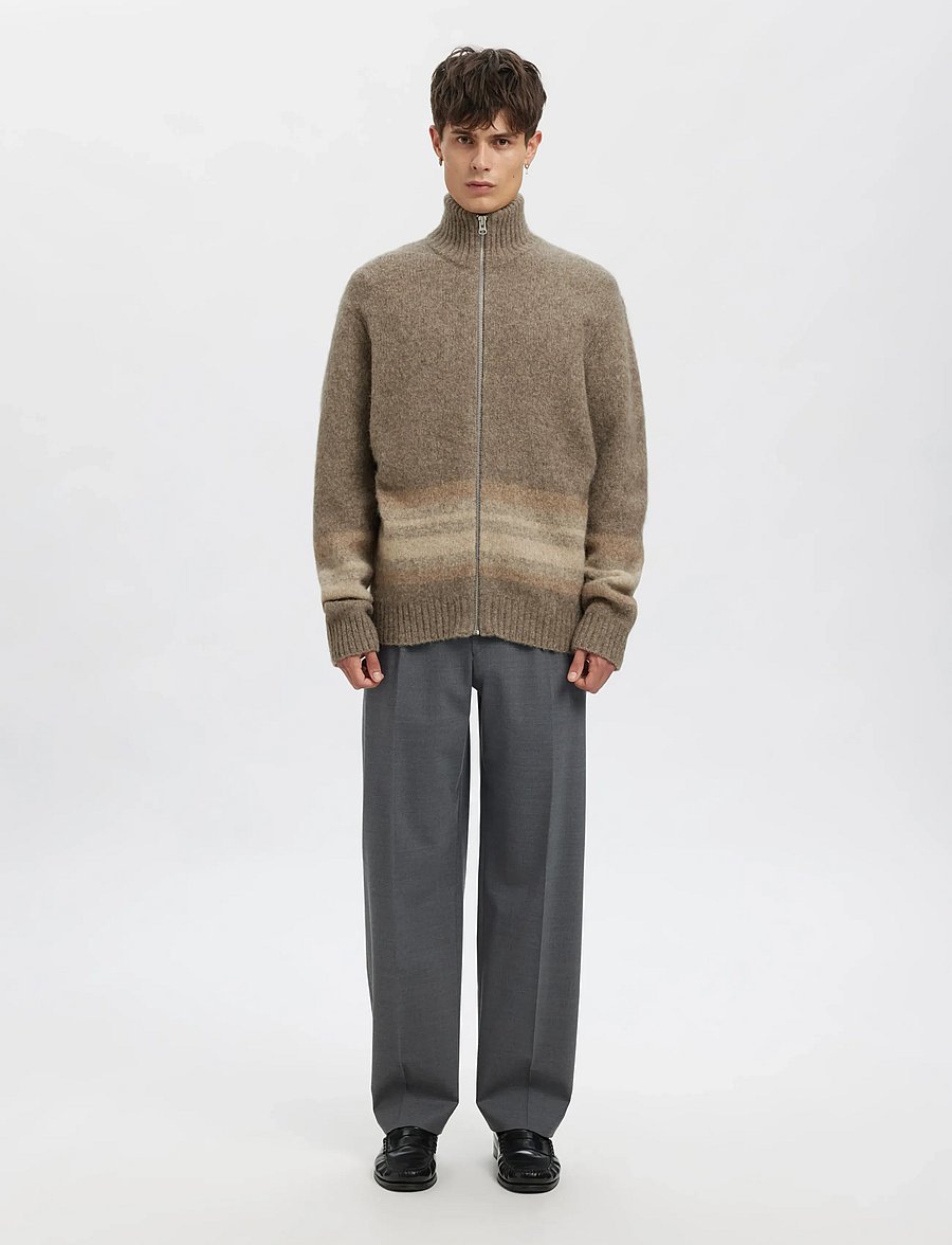 Annarr - ANRNORMAN LS KNIT FULL ZIP CARDIGAN - brownie - 4