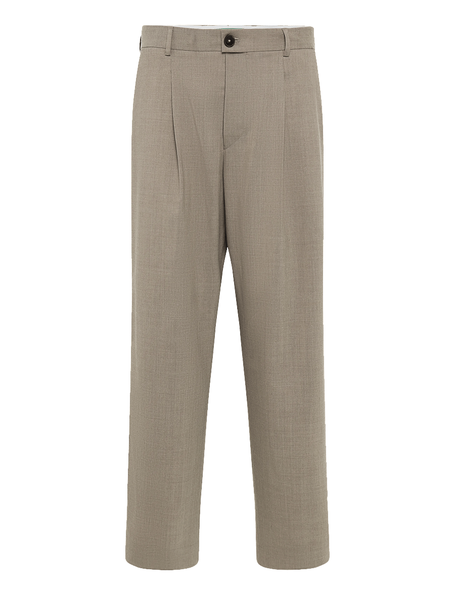Annarr - ANRNORR 261 WOOL BLEND TROUSER - habitbukser - dark sand melange - 0
