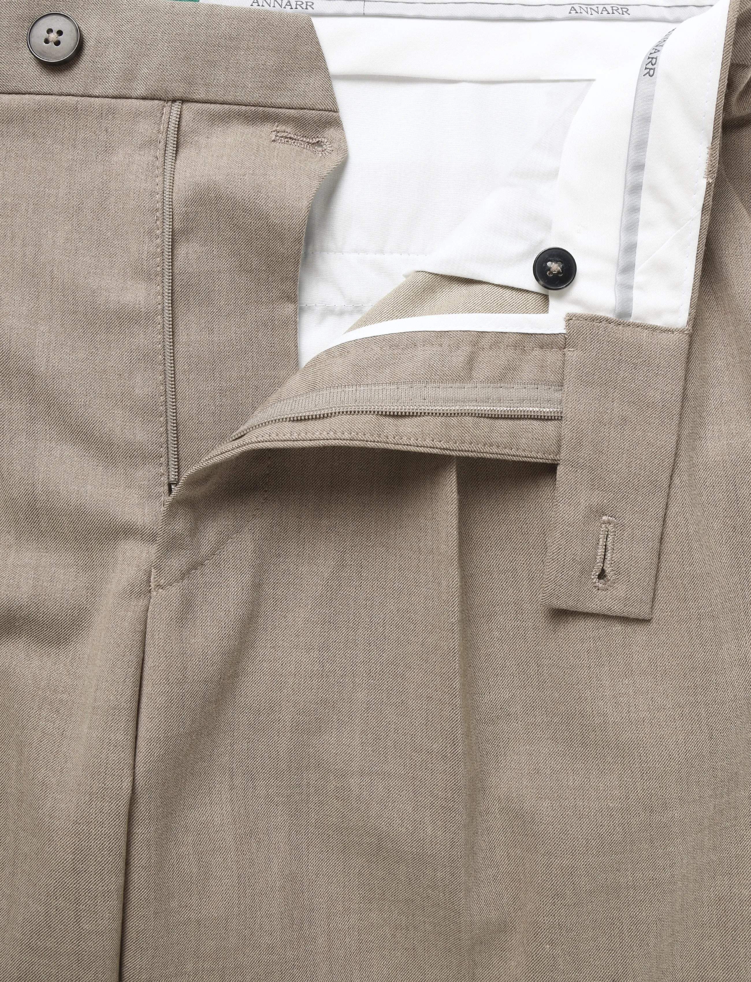 Annarr - ANRNORR 261 WOOL BLEND TROUSER - habitbukser - dark sand melange - 3