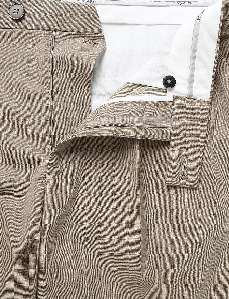 Annarr - ANRNORR 261 WOOL BLEND TROUSER - habitbukser - dark sand melange - 3