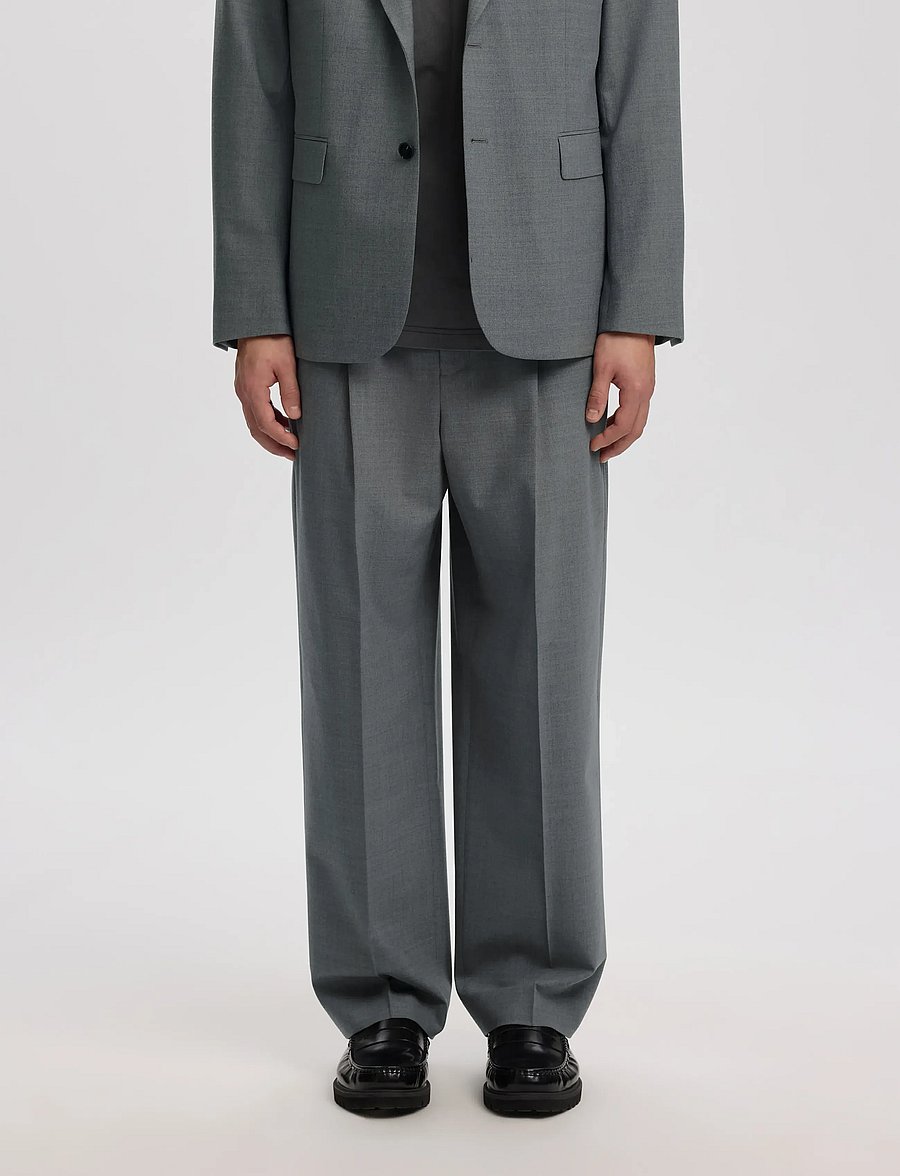 Annarr - ANRNORR 261 WOOL BLEND TROUSER - kostymbyxor - light grey melange - 0