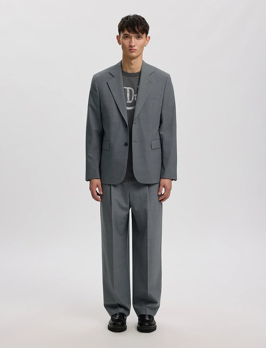 Annarr - ANRNORR 261 WOOL BLEND TROUSER - kostymbyxor - light grey melange - 4